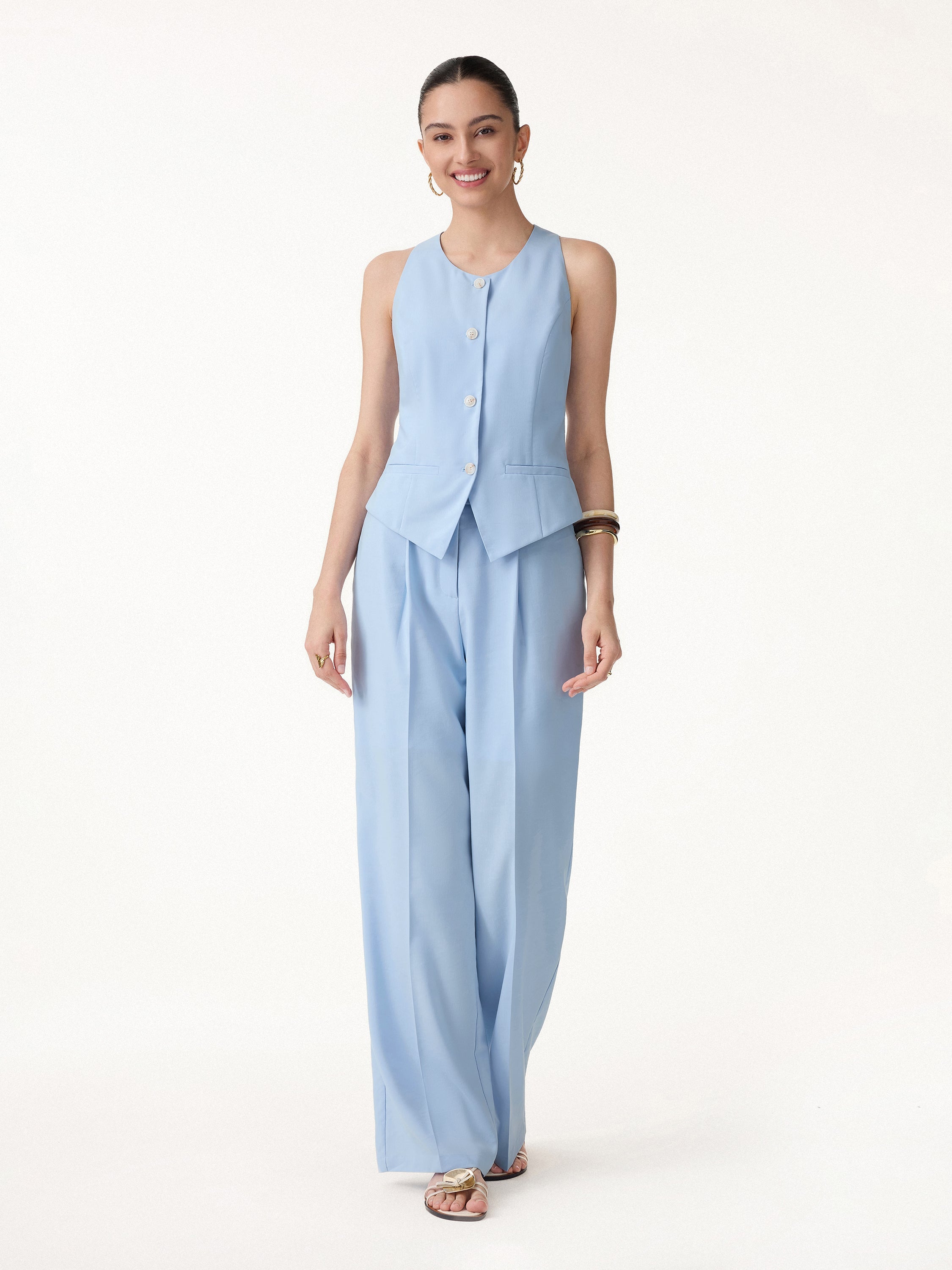 Linen Summer Waistcoat with Pockets