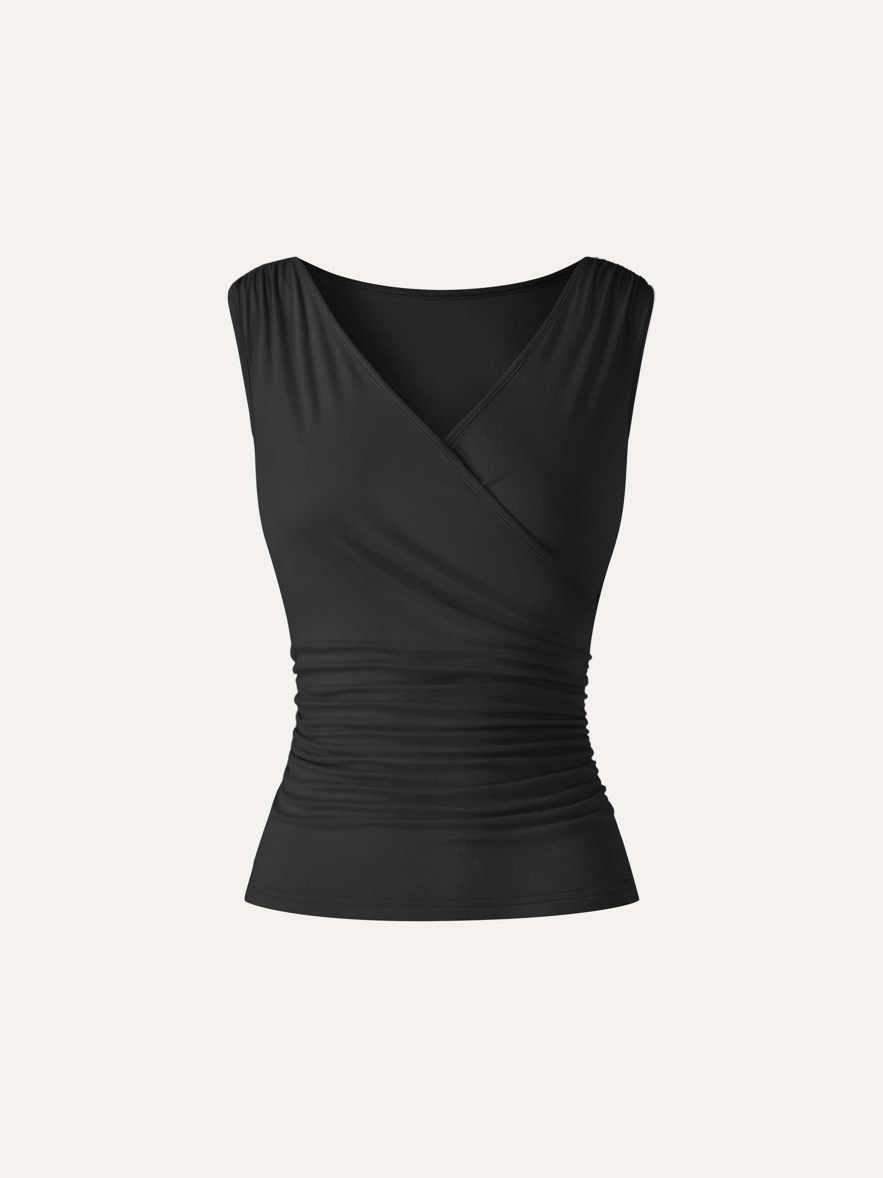 CoolTouch Surplice Neck Gathered Waist Top