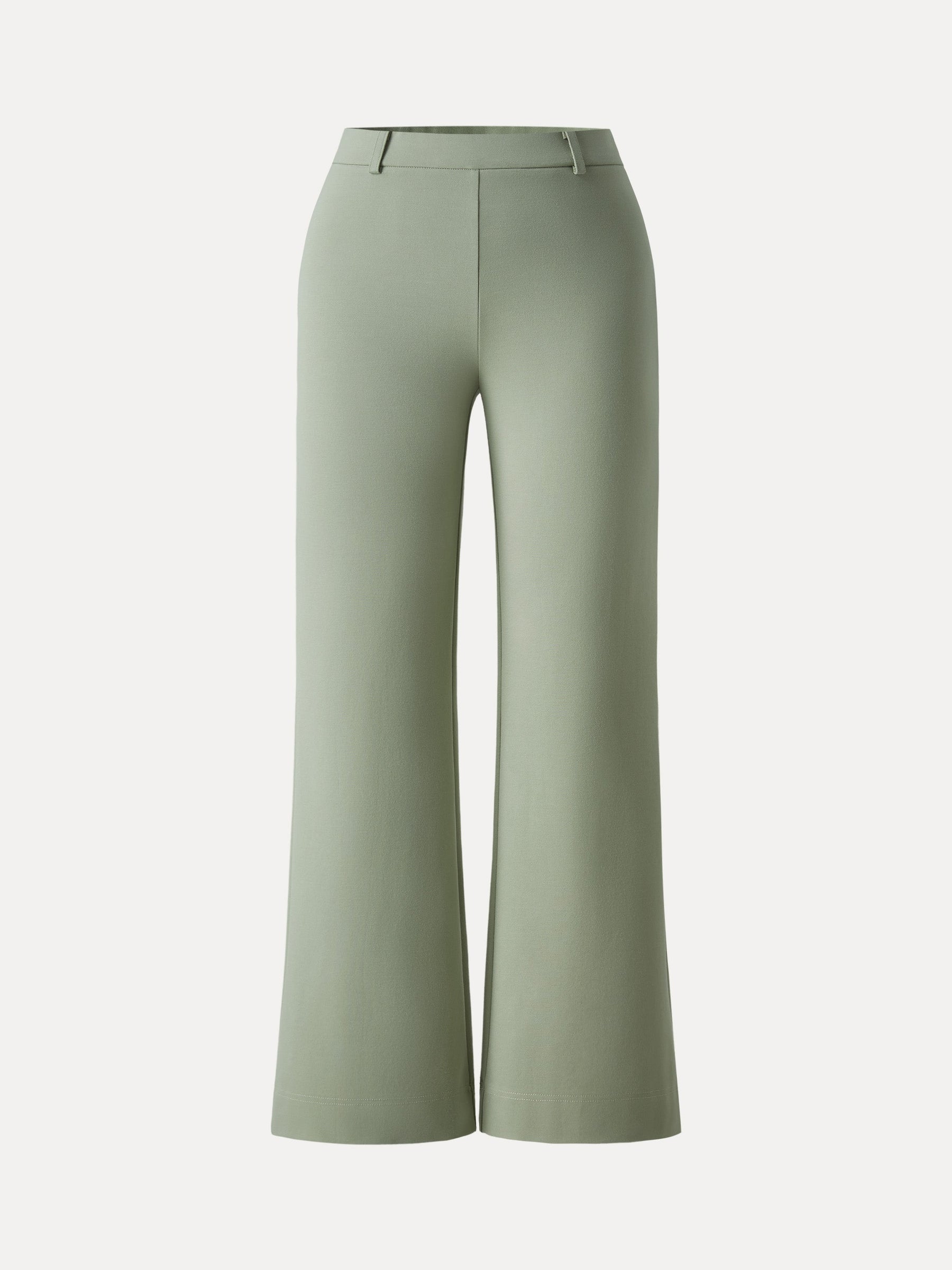 Not-See-Thru Drapey Mid Rise Wide Leg Pull-on Pant with Pockets