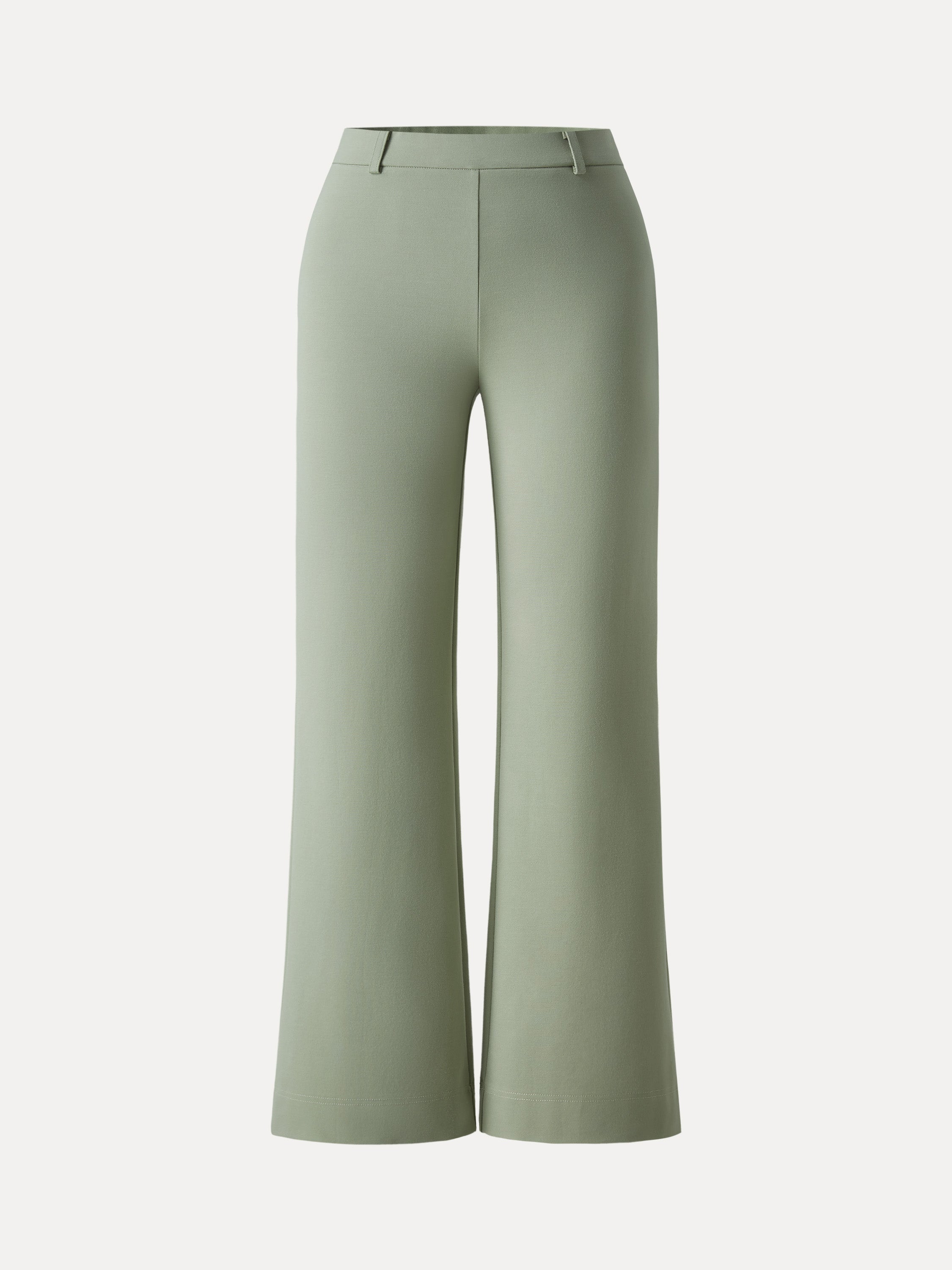 Not-See-Thru Drapey Mid Rise Wide Leg Pull-on Pant with Pockets