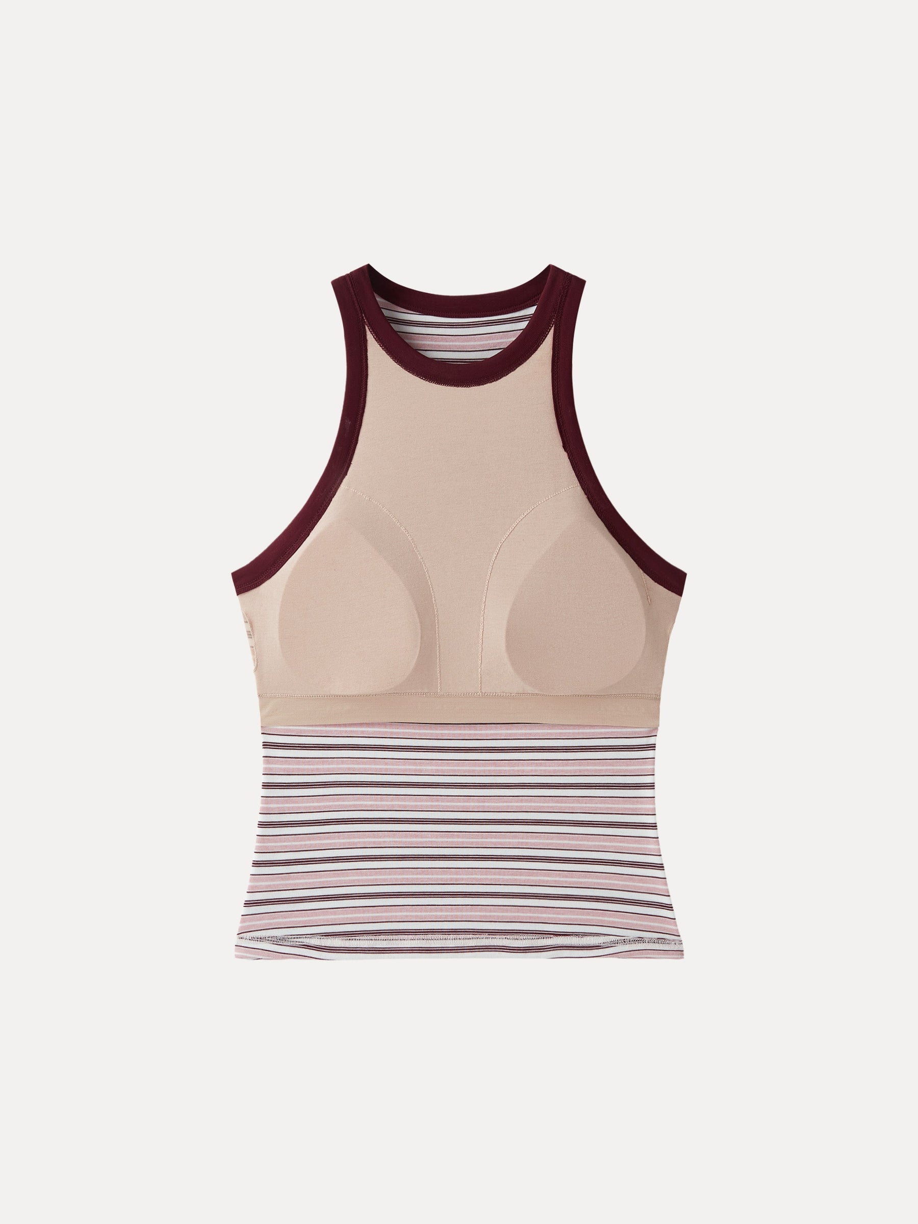 Striped Round Neck Bra Tank