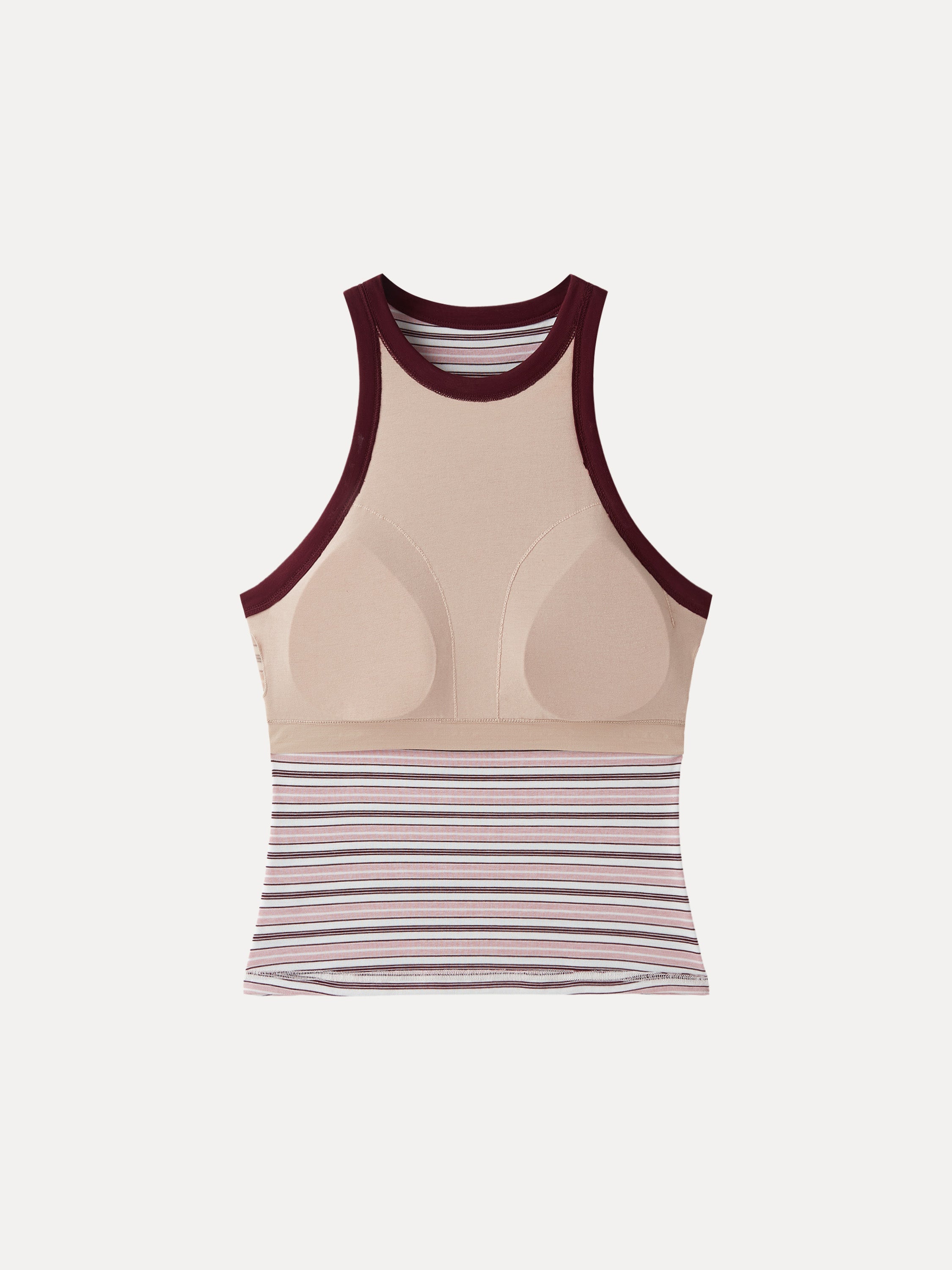Striped Round Neck Bra Tank