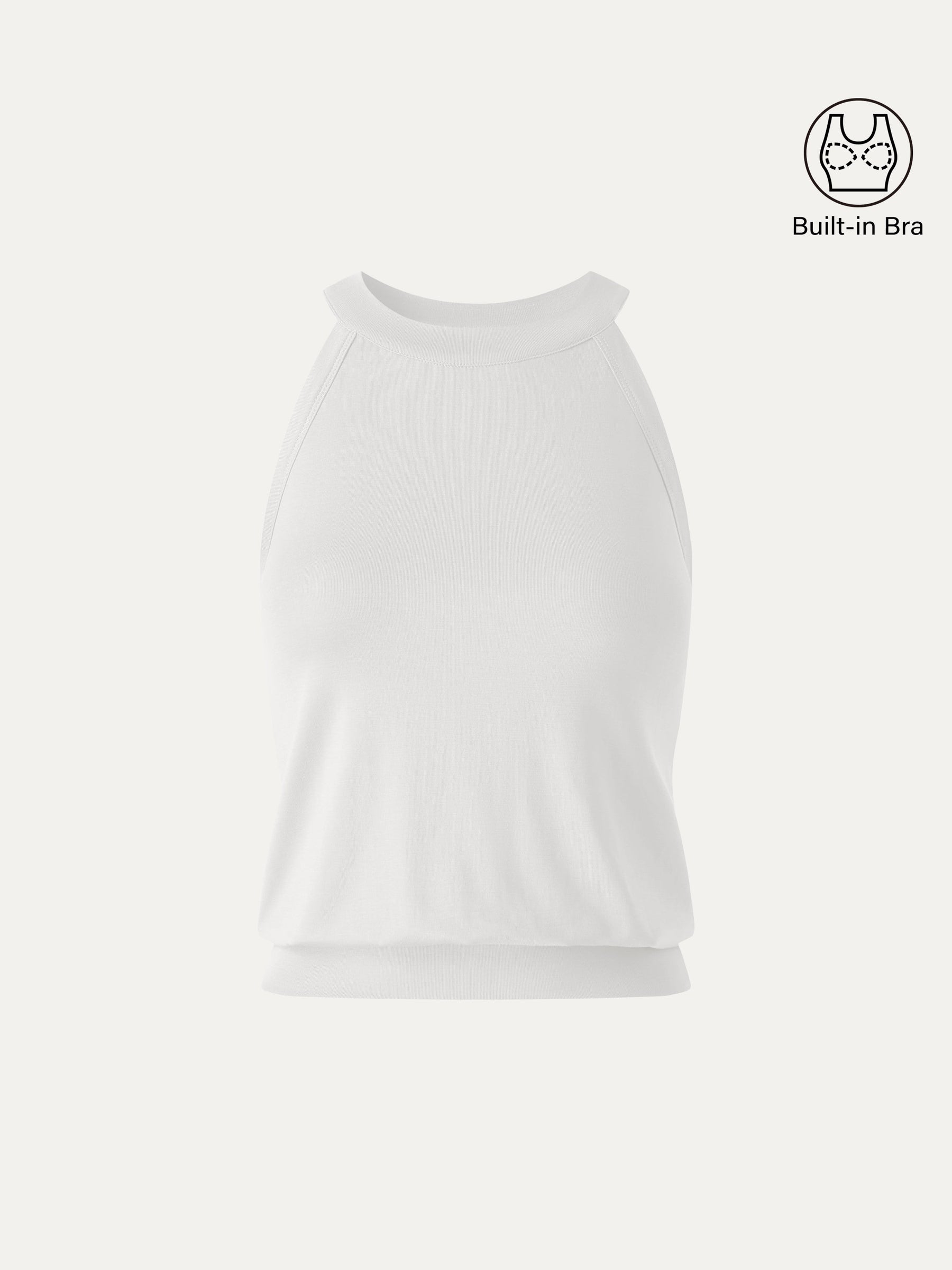 Halter Neck Banded Hem Bra Tank