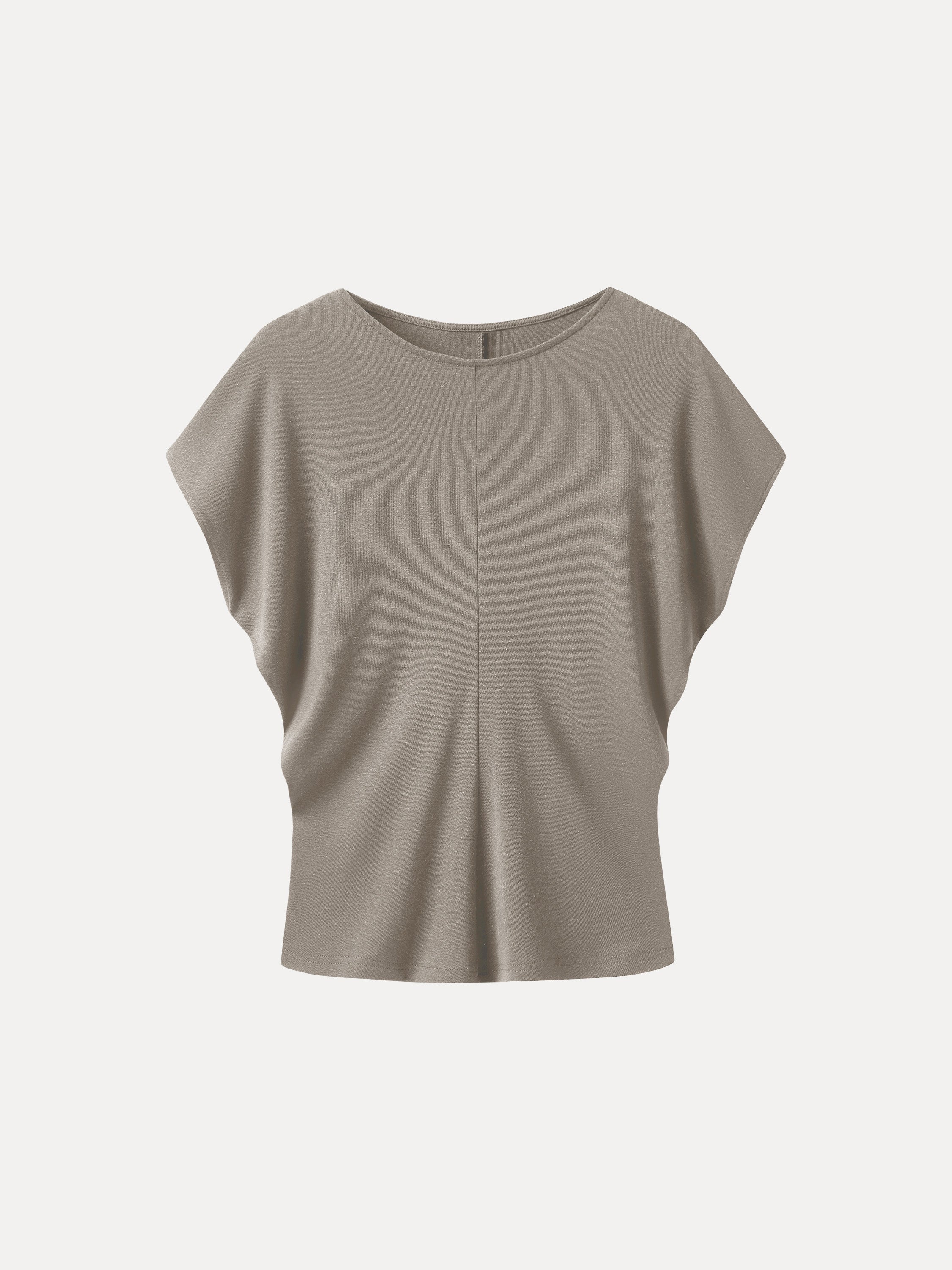 Linen-Blend Round Neck Relaxed Summer Top