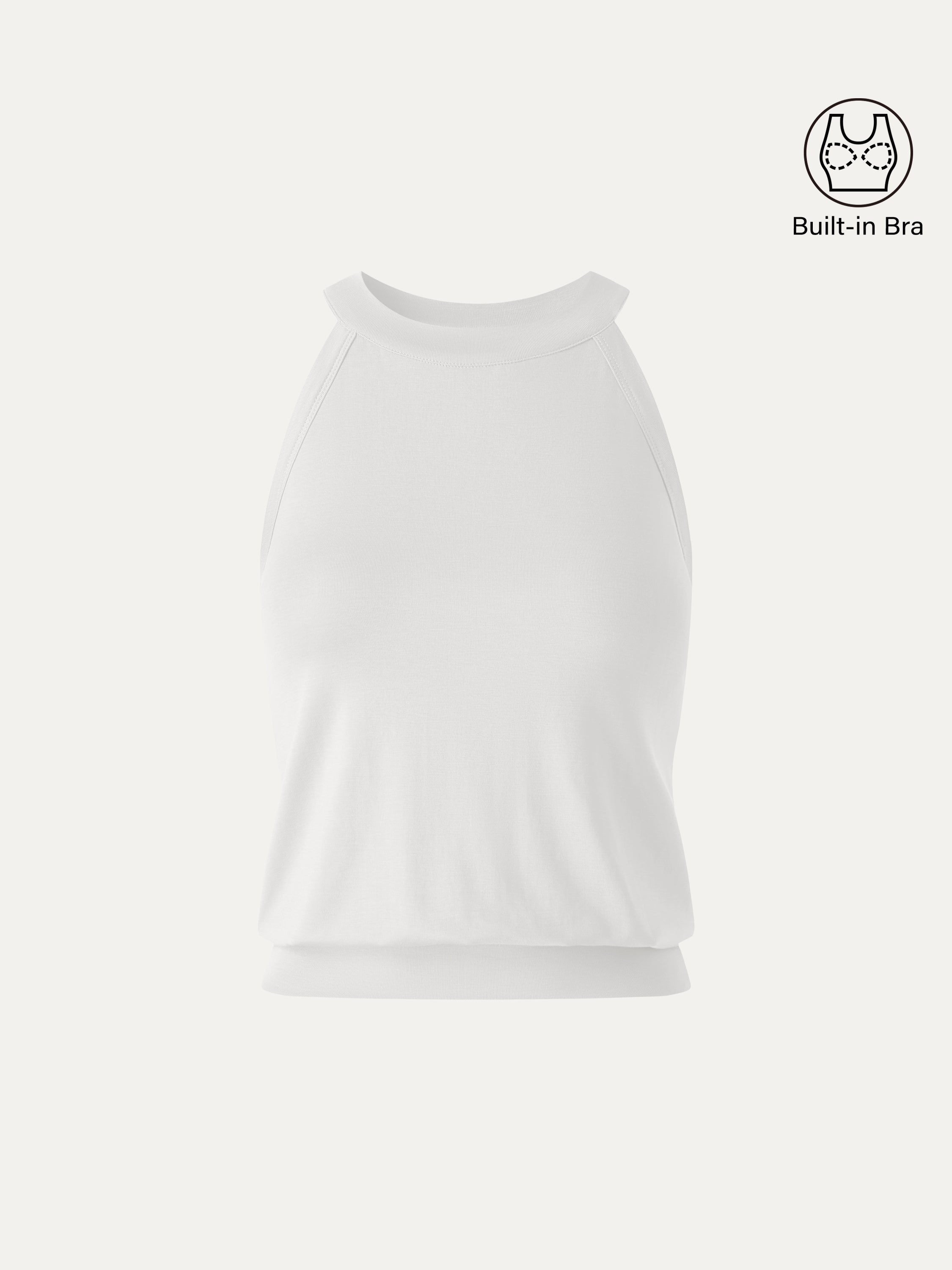 Halter Neck Banded Hem Bra Tank