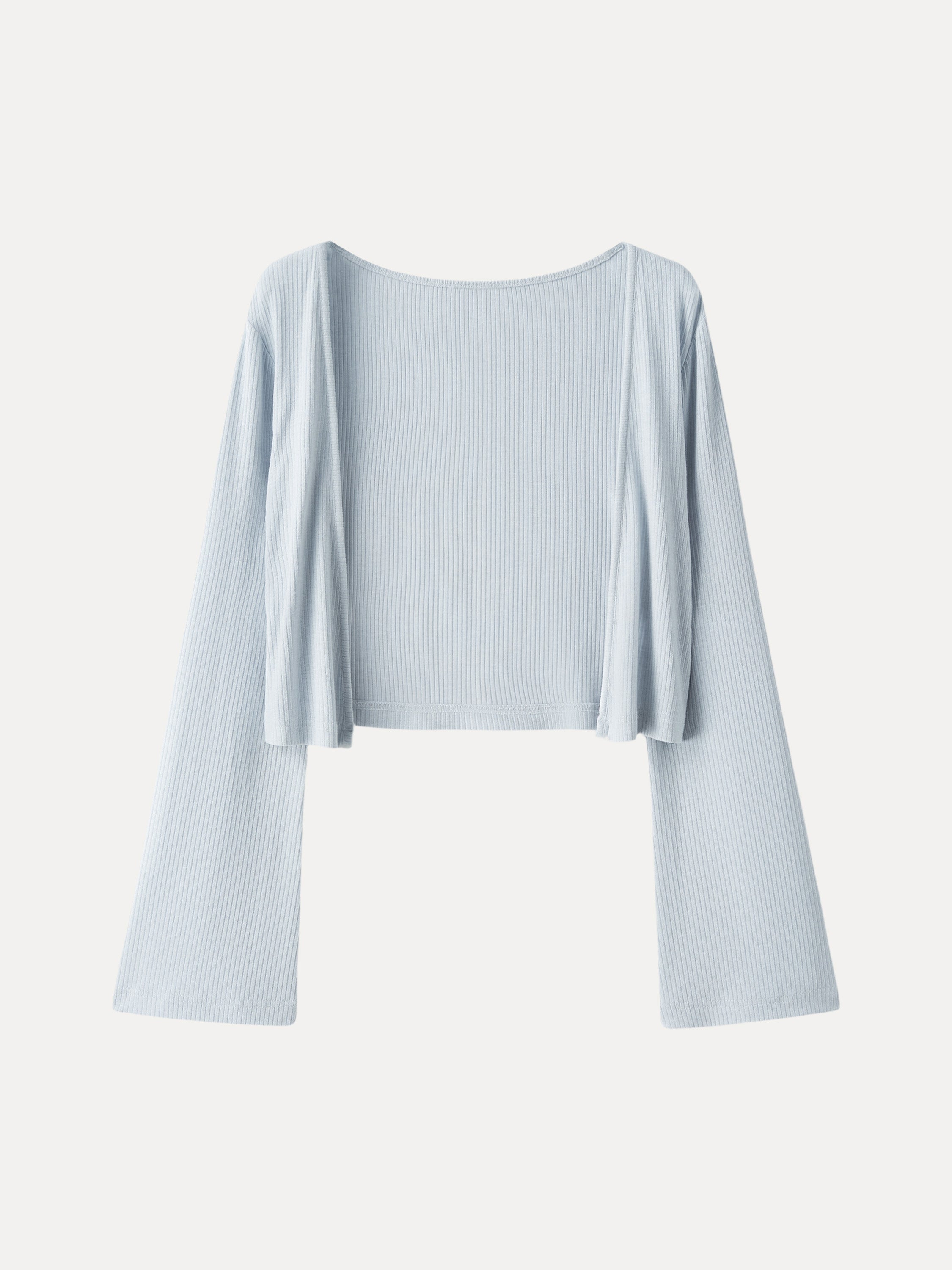 Soft Bell Sleeve Cropped Cardigan