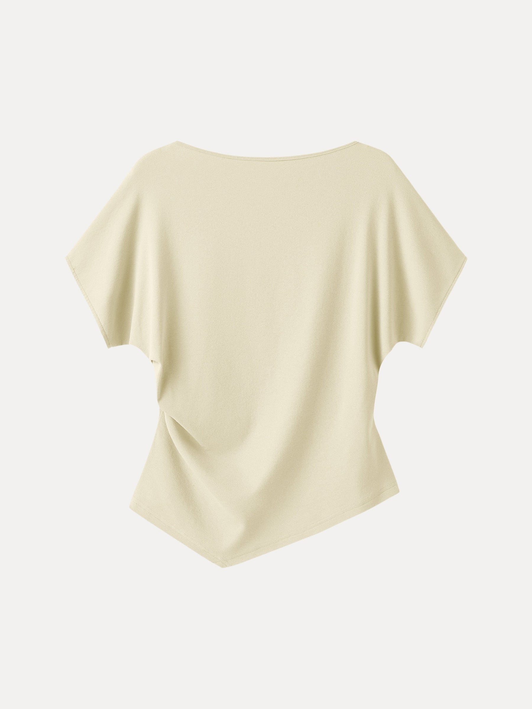 Cotton Lyocell Boatneck Angled Summer Tee