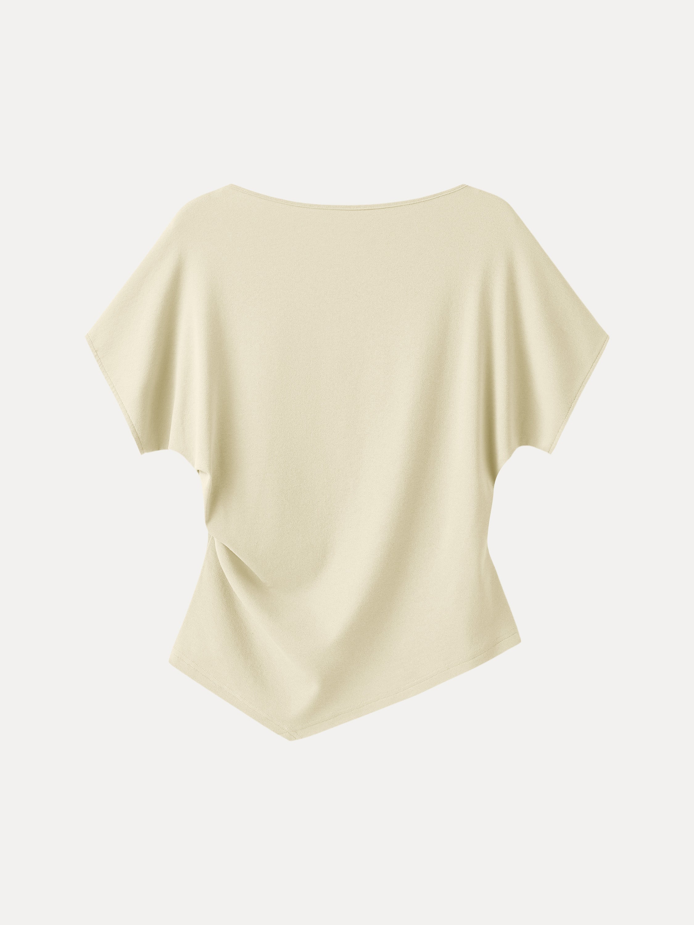 Cotton Lyocell Boatneck Angled Summer Tee