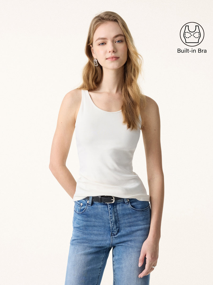 Cotton Lyocell U-Neck Bra Tank