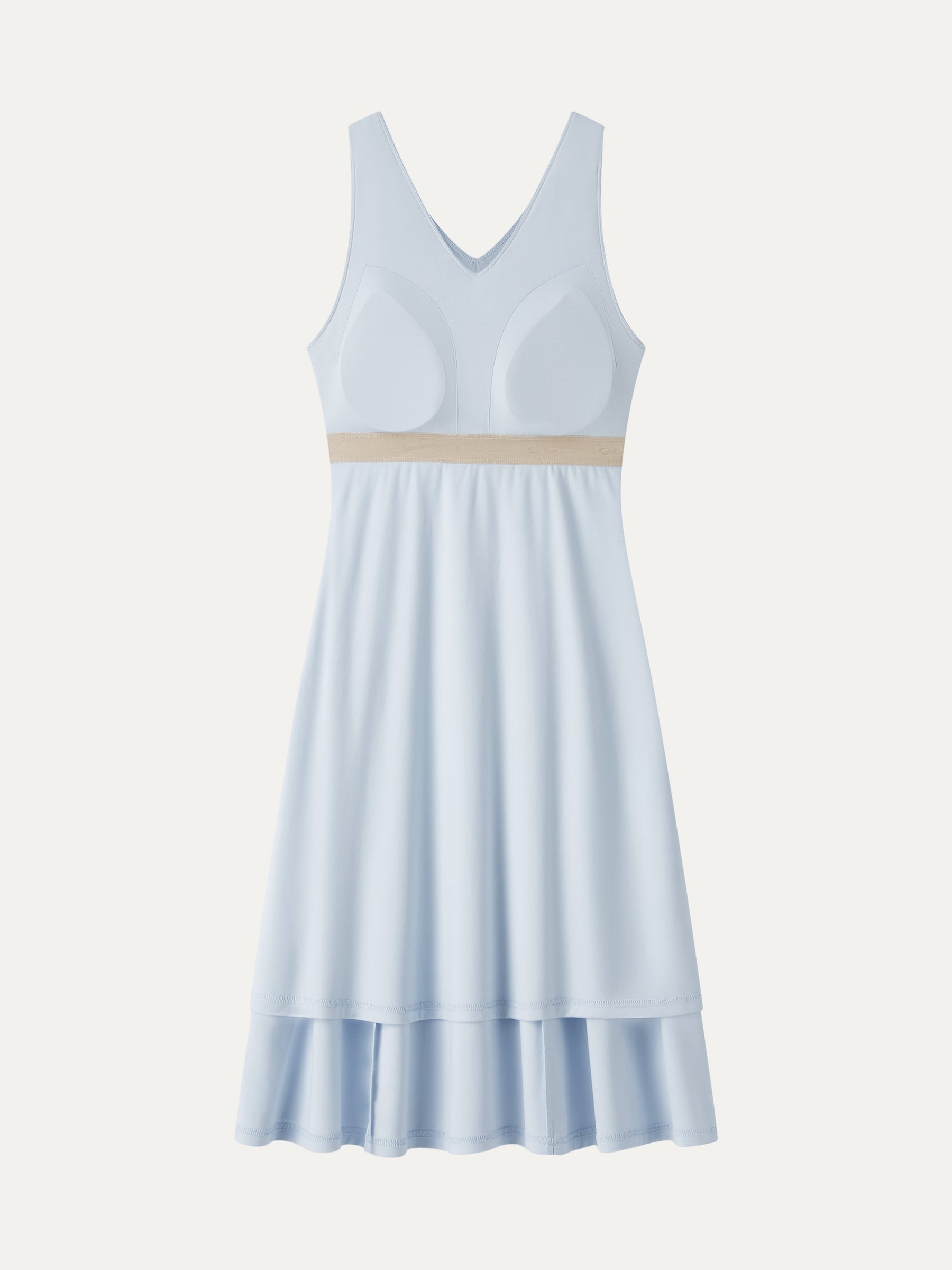 Stretch Ponte V-Neck A-Line Midi Bra Dress