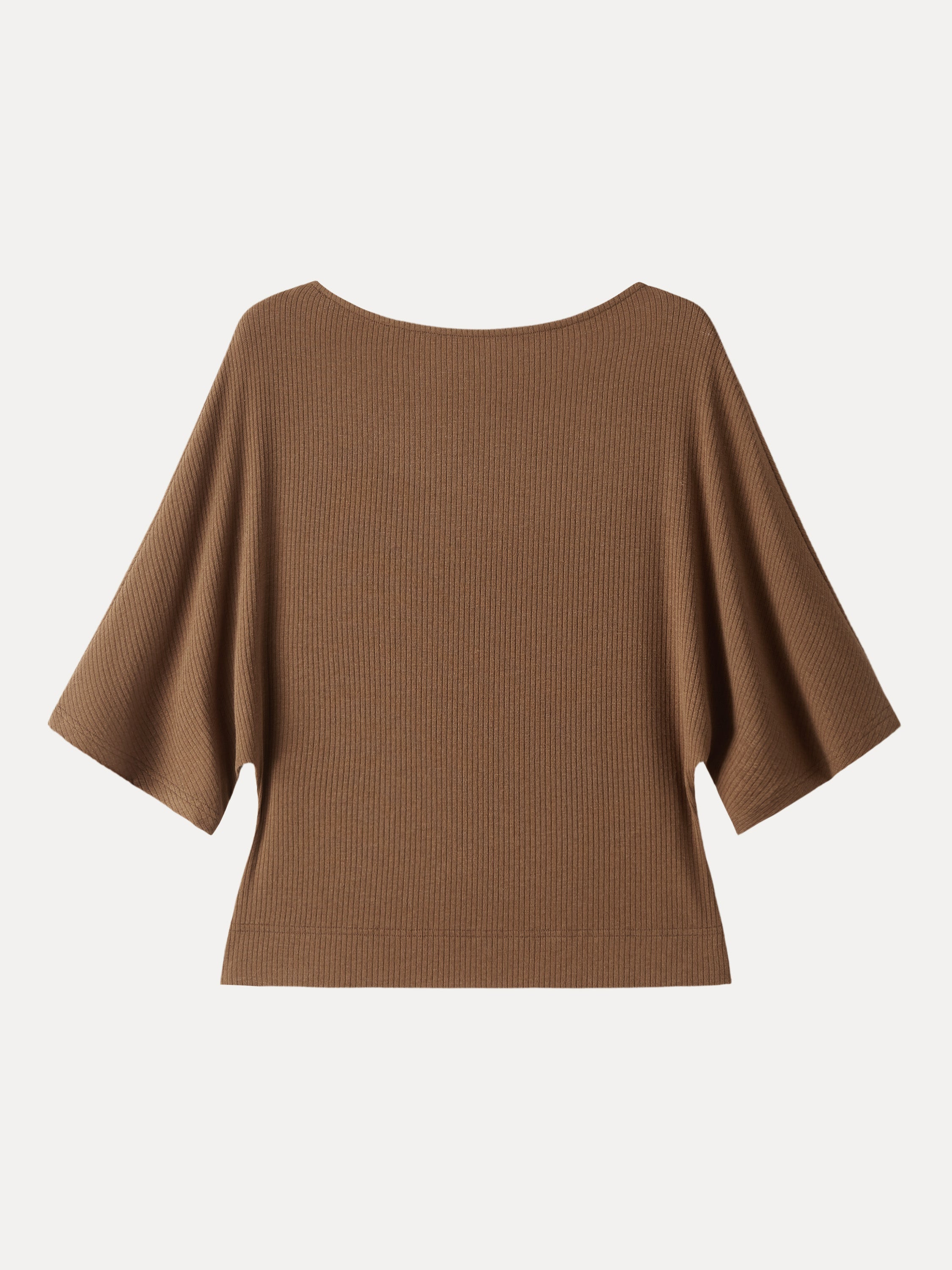 Soft Ribbed Boatneck Relaxed Top