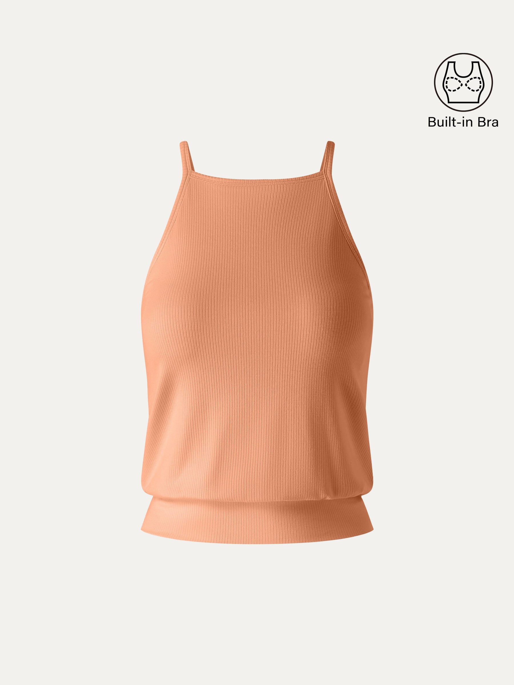 CoolTouch High Square Neck Banded Hem Bra Top