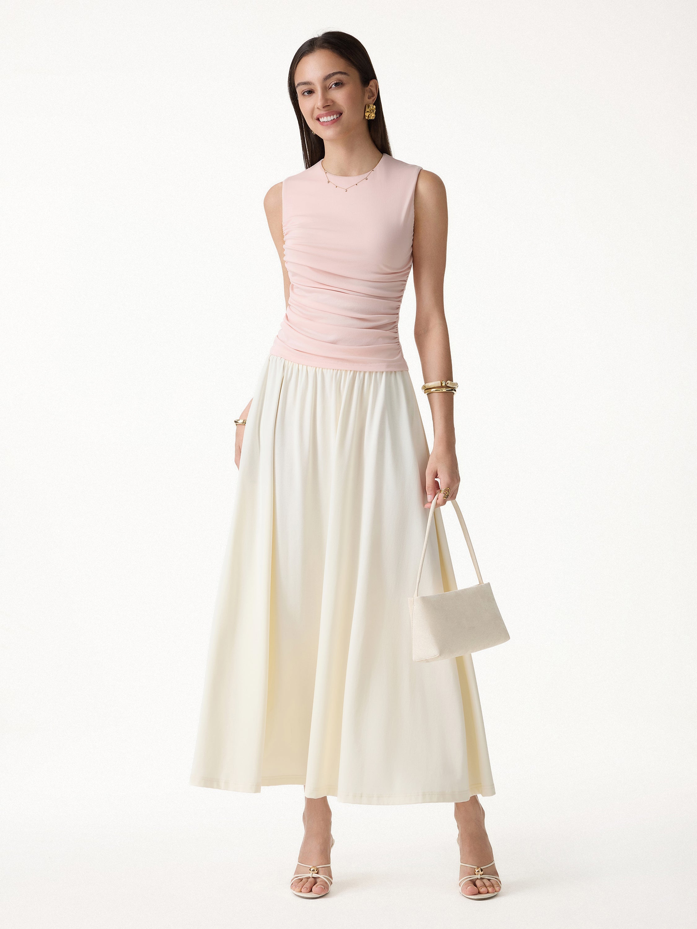 Round Neck Gathered Side Bra Top