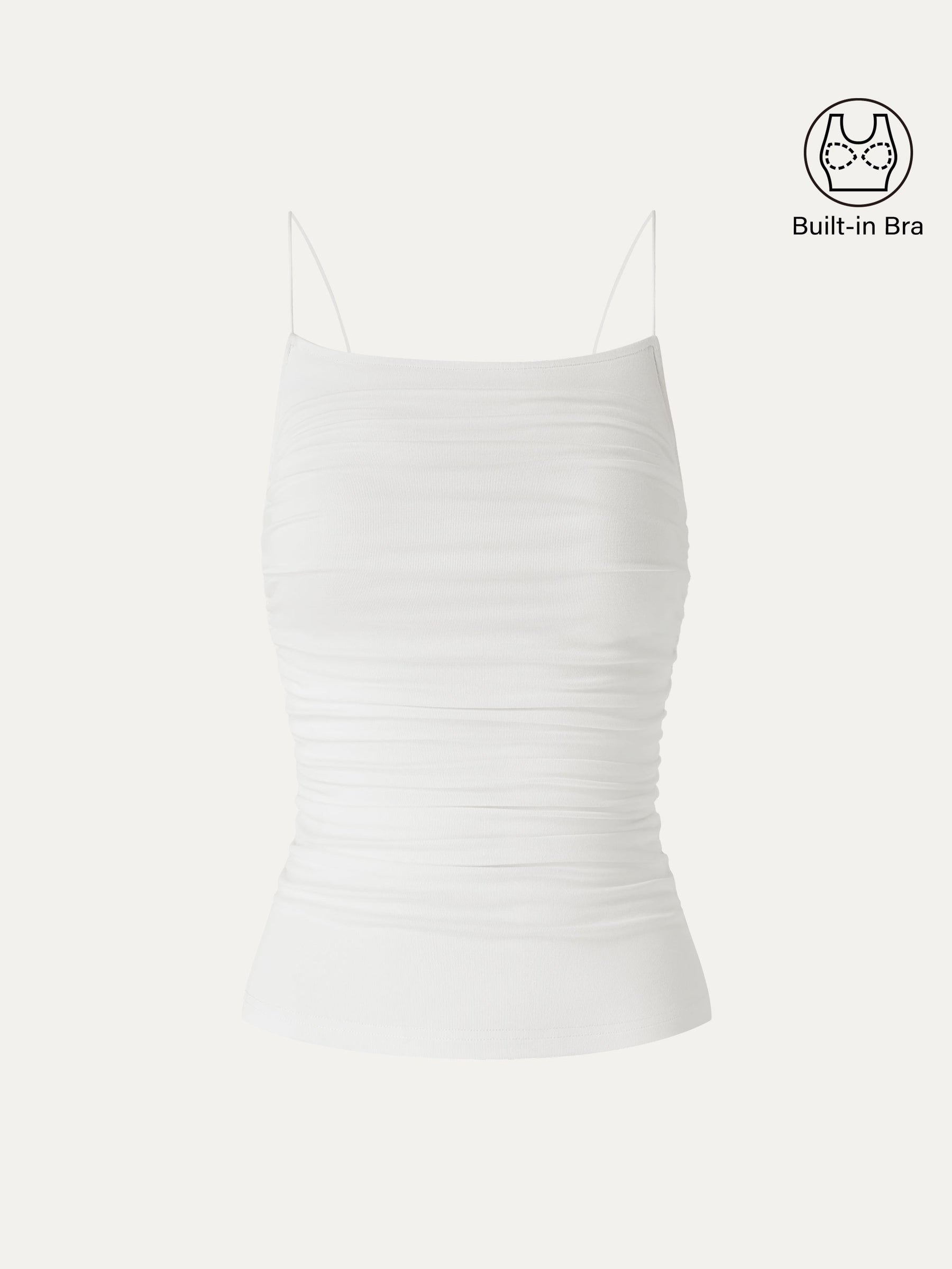 SkinKiss Square Neck Ruched Spaghetti Bra Top