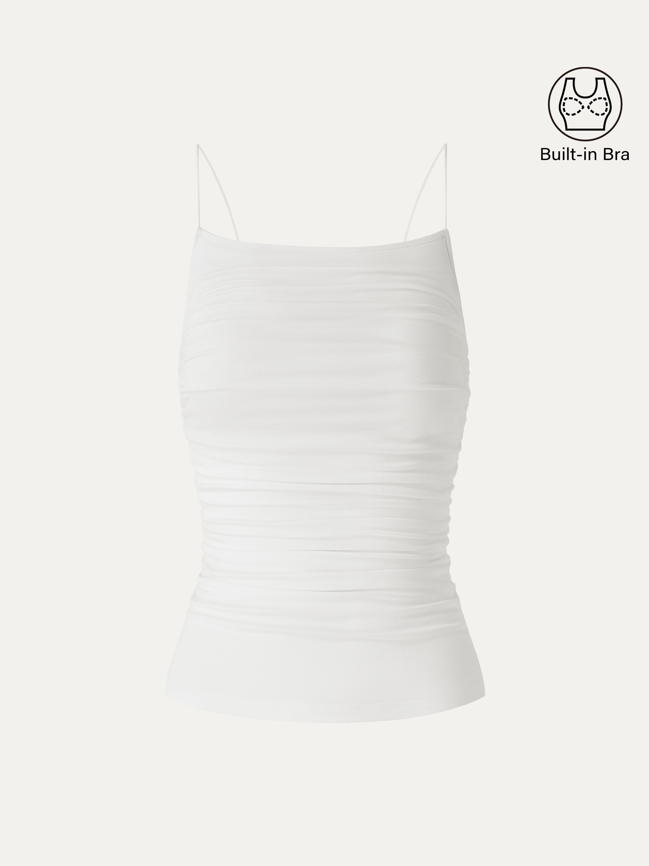 SkinKiss Square Neck Ruched Spaghetti Bra Top