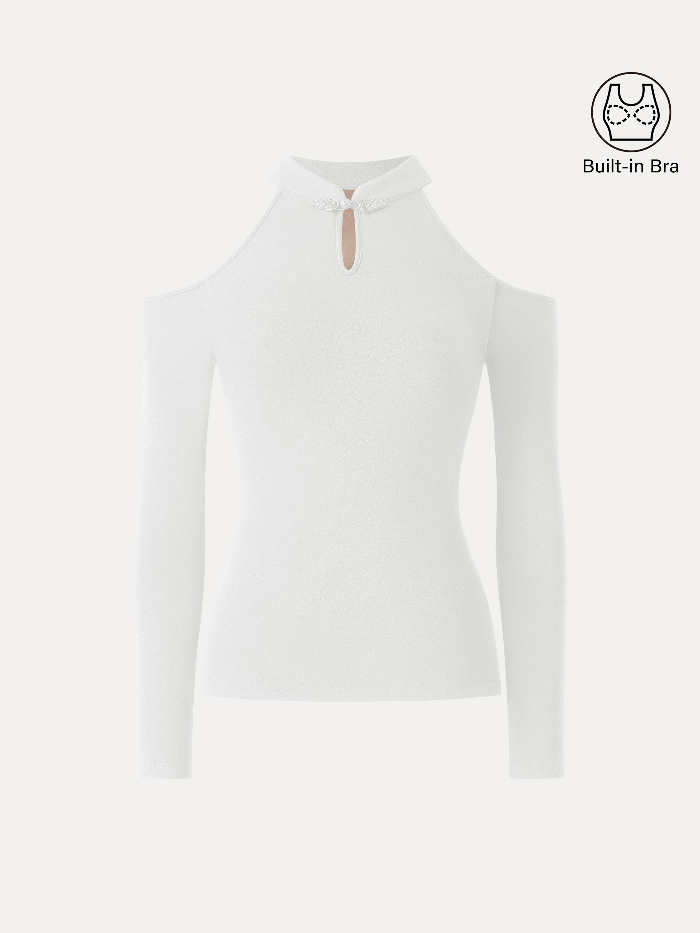 Cutout Shoulder Mandarin Collar Going-out Bra Top Limited Edition