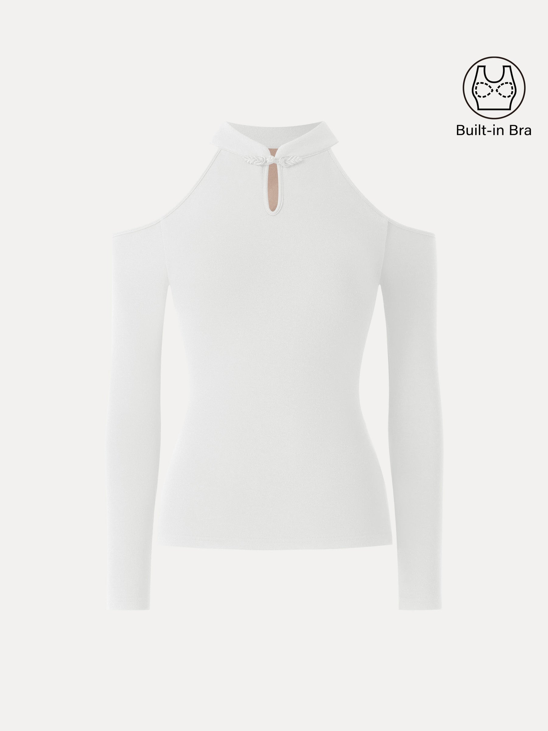 Cutout Shoulder Mandarin Collar Going-out Bra Top Limited Edition
