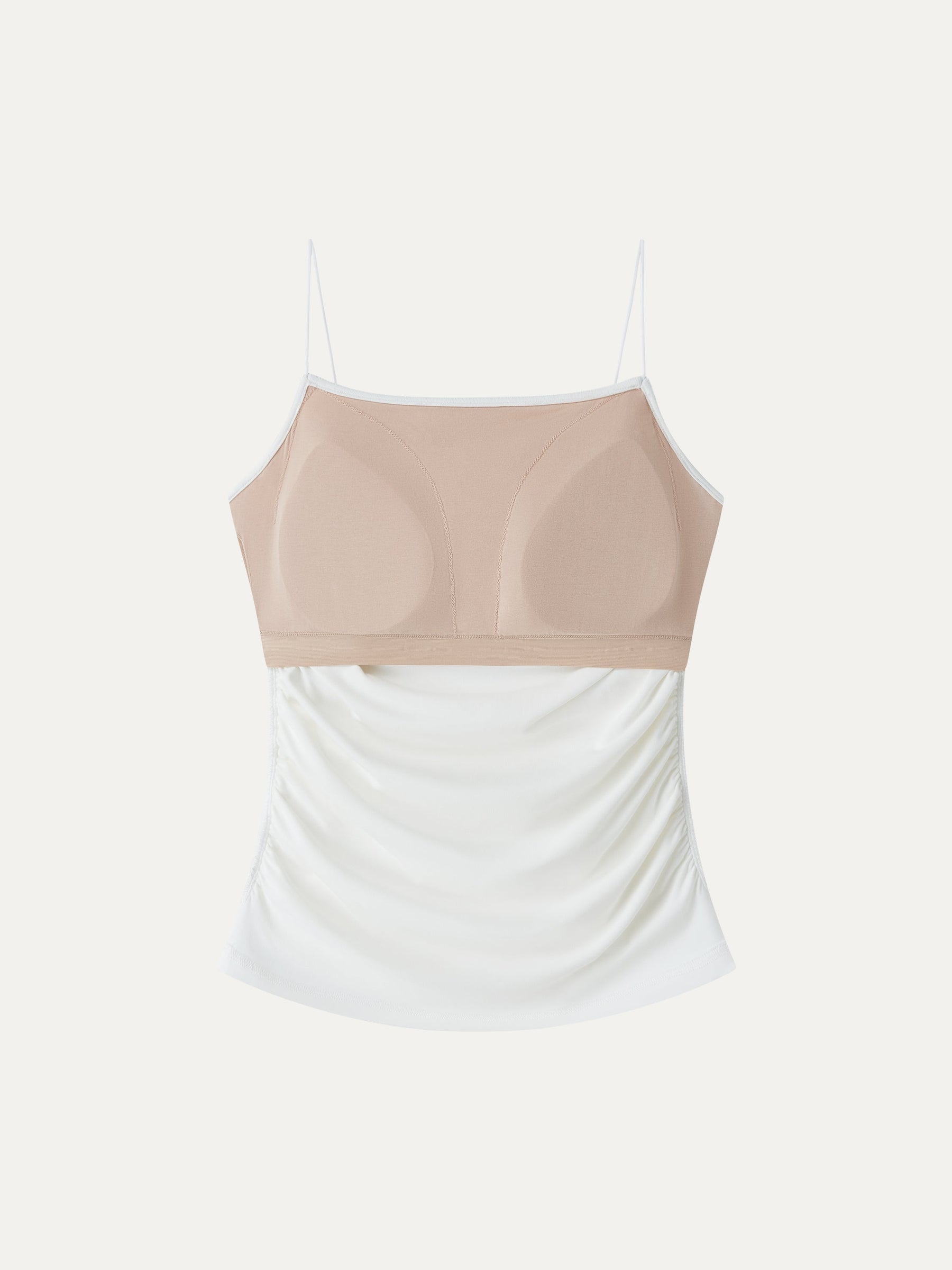 SkinKiss Square Neck Ruched Spaghetti Bra Top