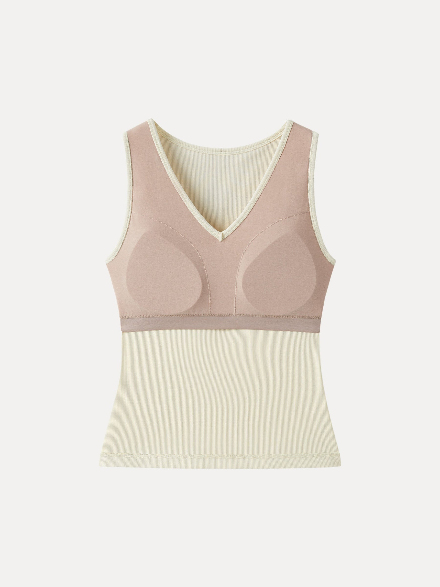 Pointelle V-neck Sleeveless Bra Tank