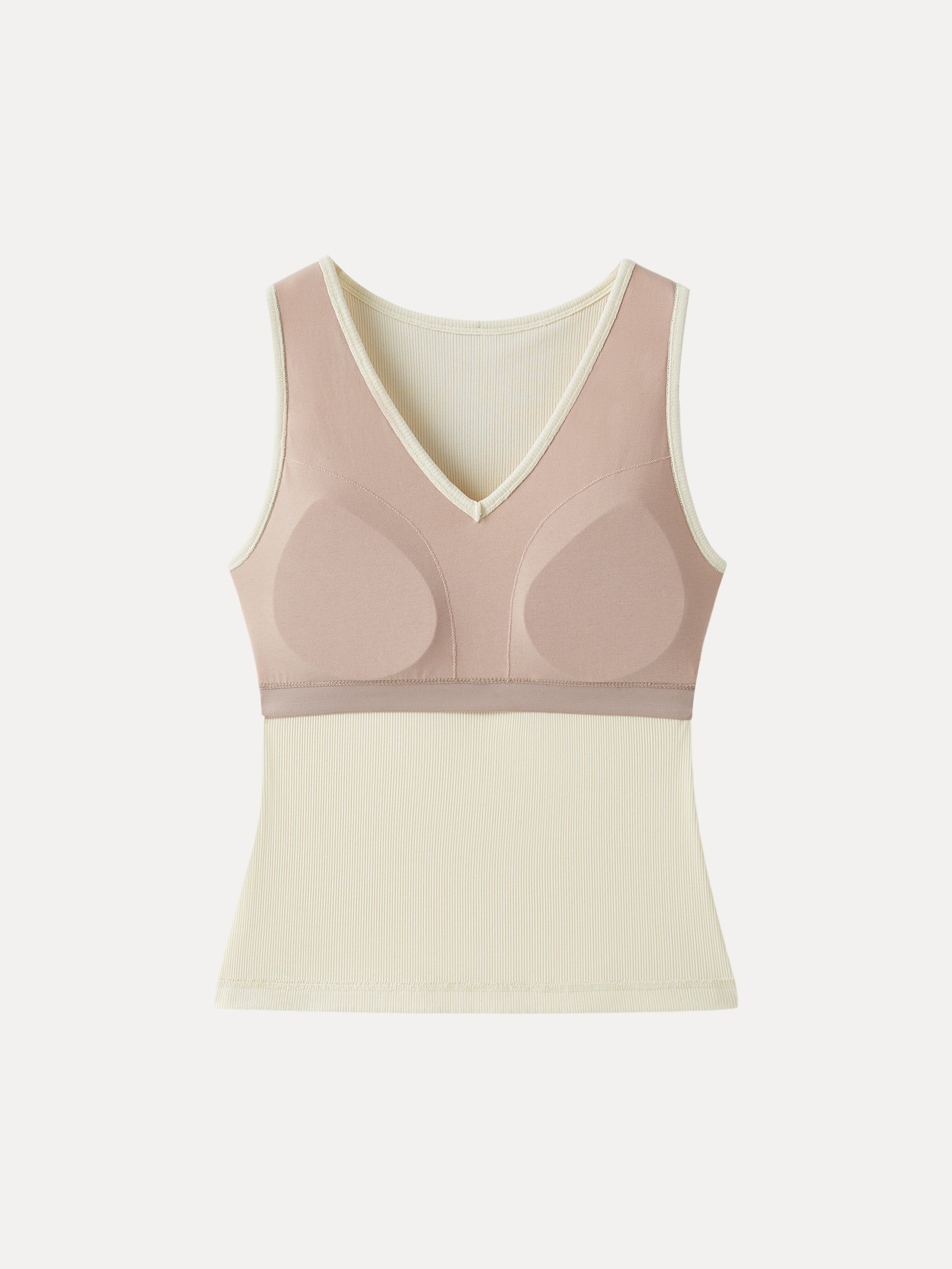Pointelle V-neck Sleeveless Bra Tank