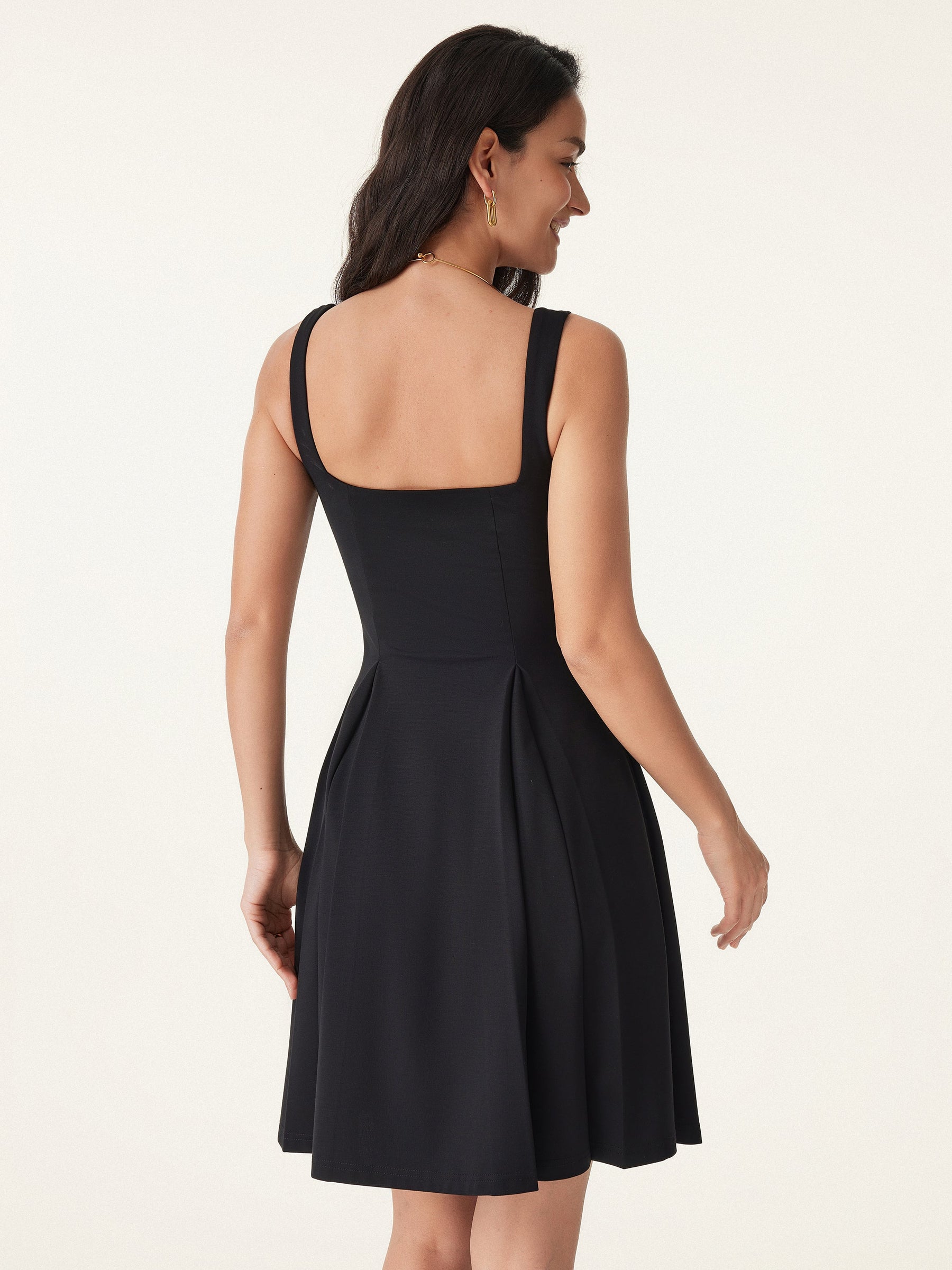 Square Neck Fit-and-flare Mini Bra Dress