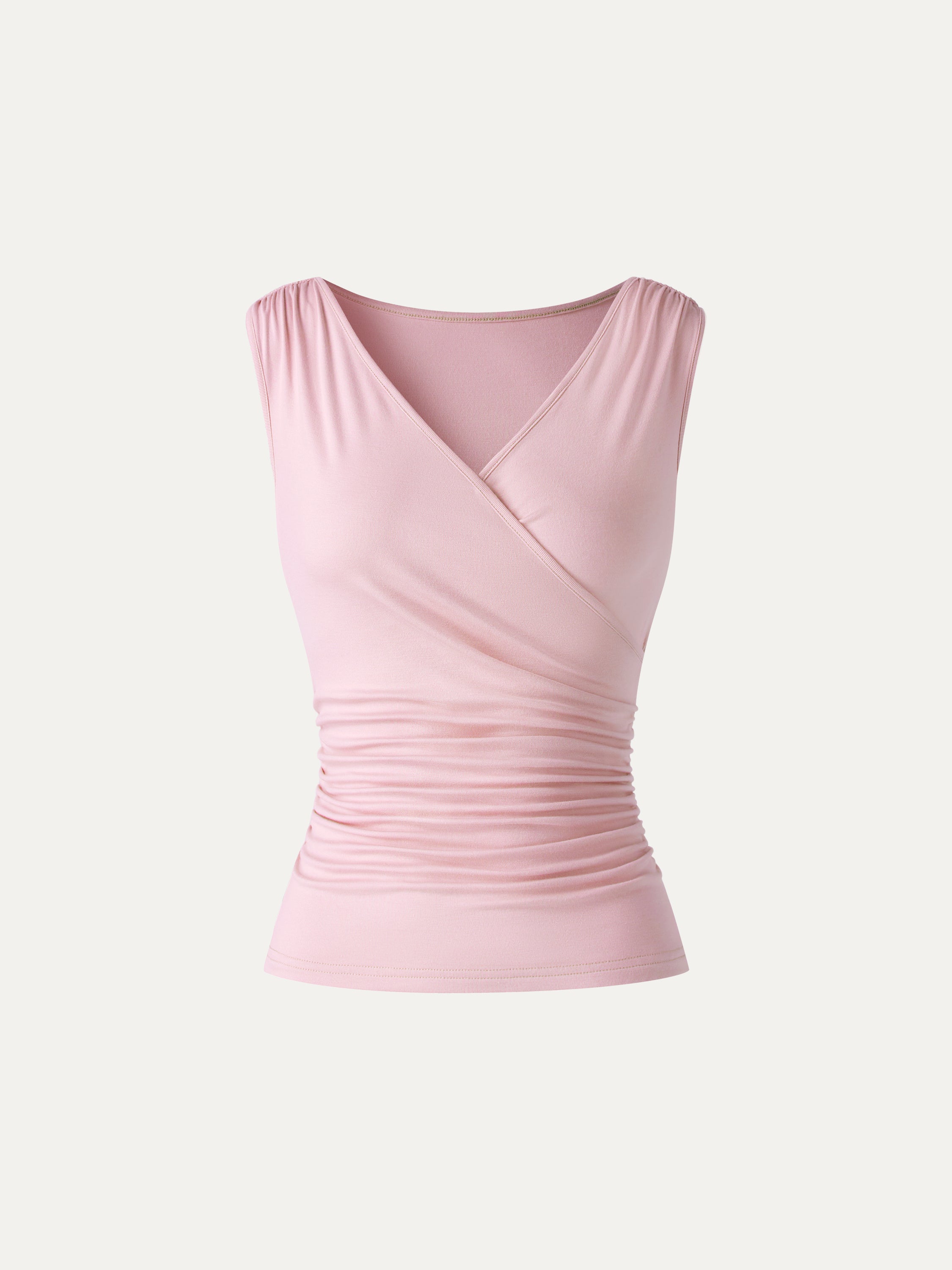 CoolTouch Surplice Neck Gathered Waist Top