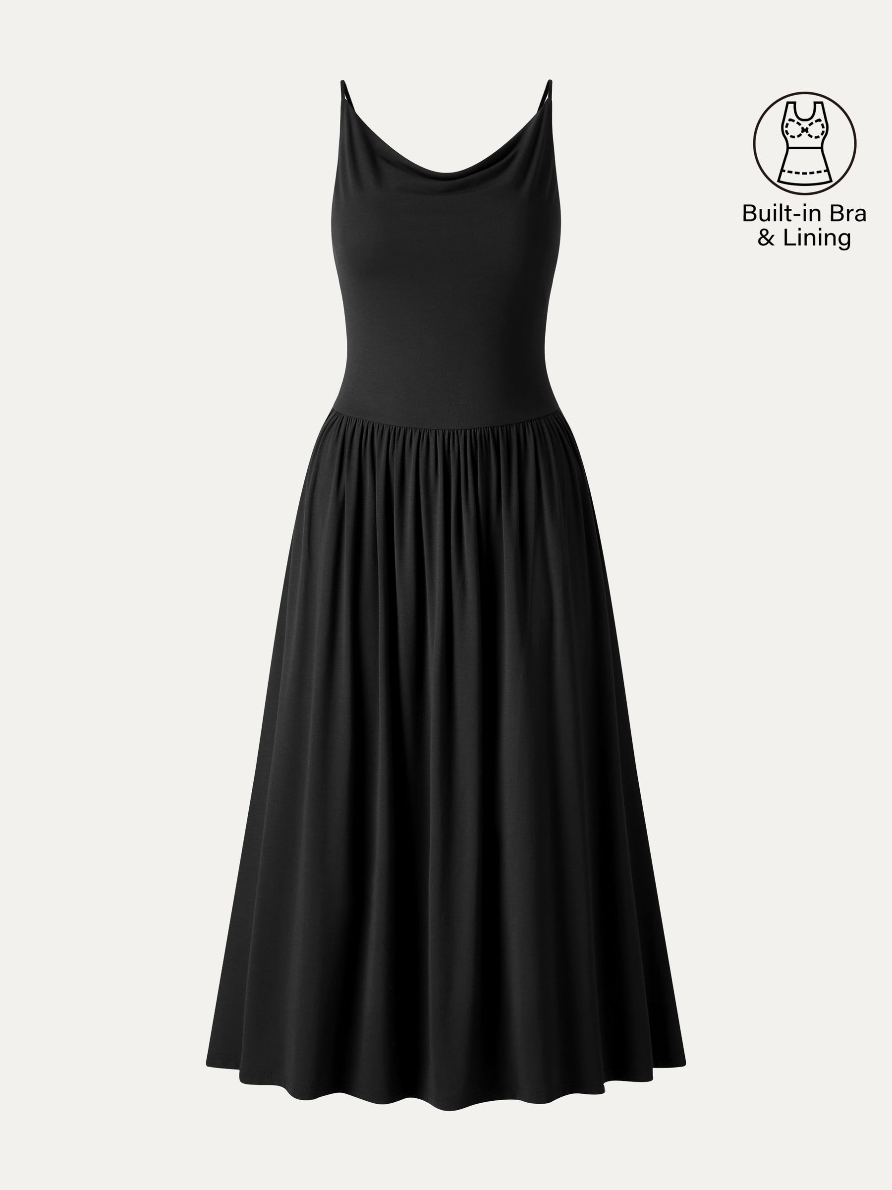 SkinKiss Cowl Neck Open-Back Midi Bra Dress
