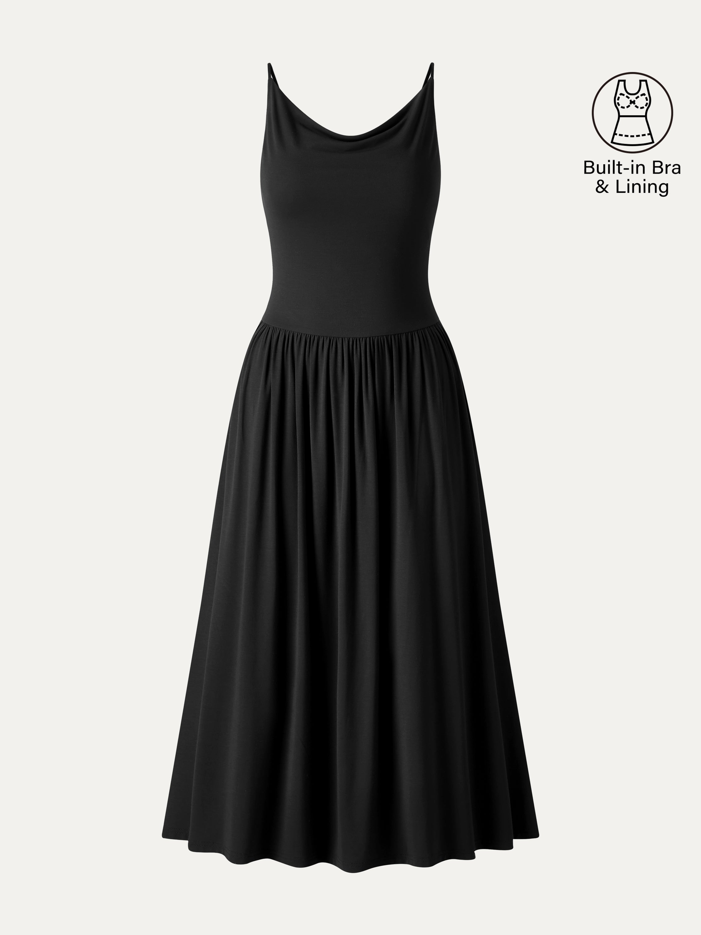 SkinKiss Cowl Neck Open-Back Midi Bra Dress
