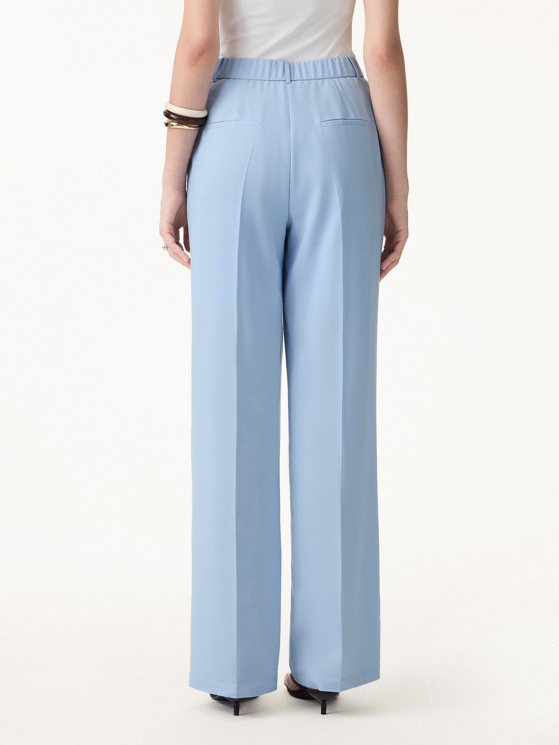 Linen Blend Wide Leg Pants
