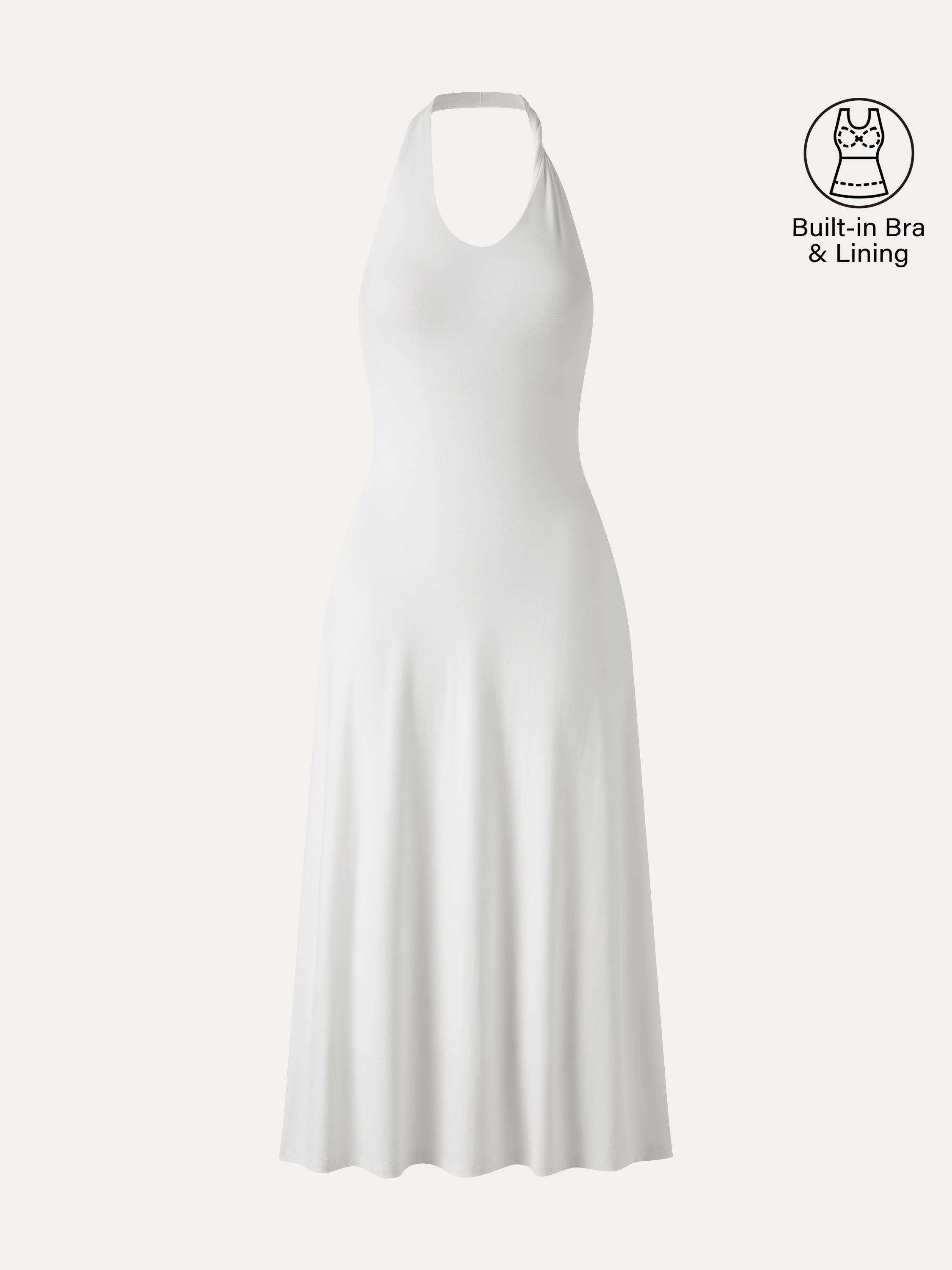 Ponte Halter Neck Open Back Bra Dress