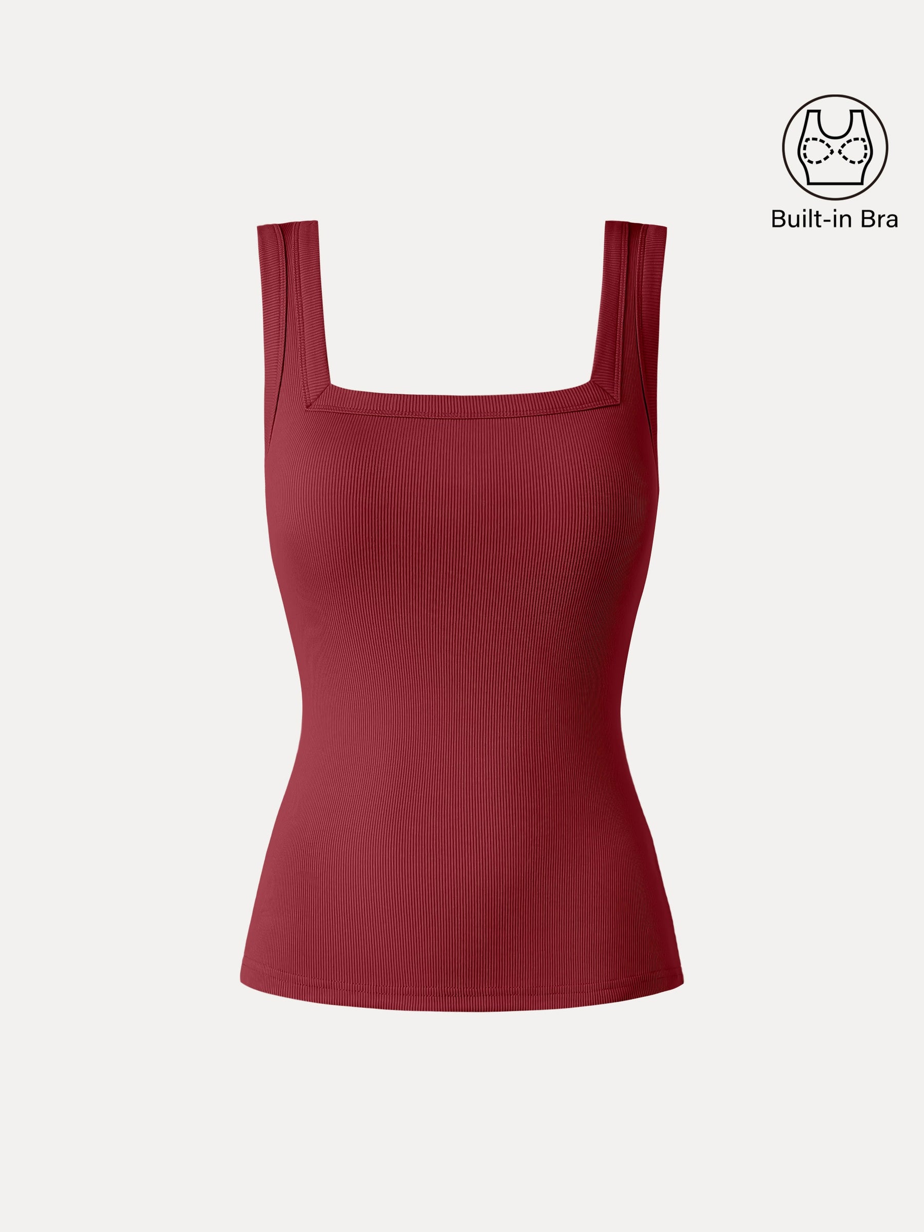 Slinky Square Open-Back Bra Tank Top