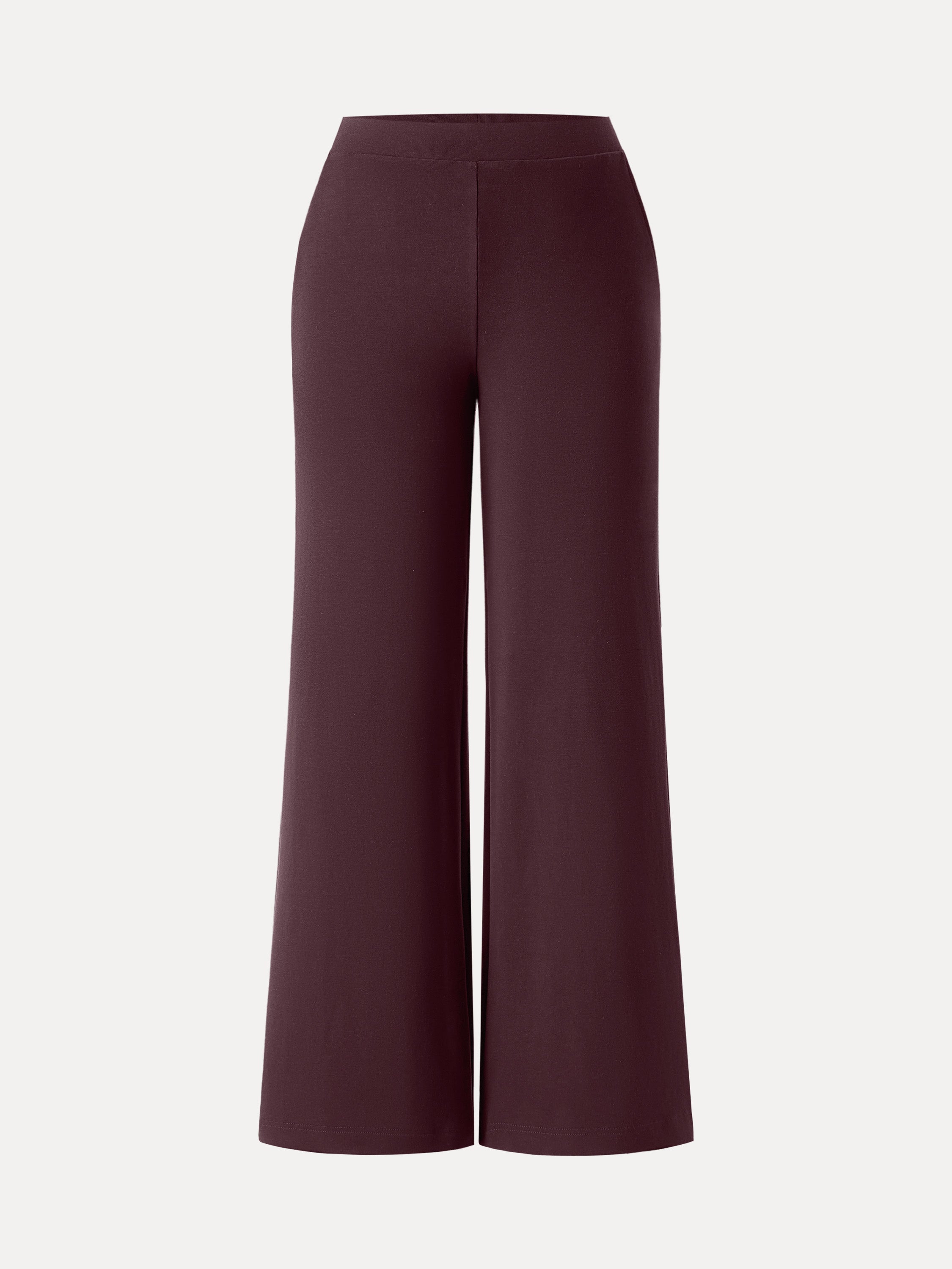 Lyocell Wool Mid Rise Wide Leg Pull-on Pant with Pockets