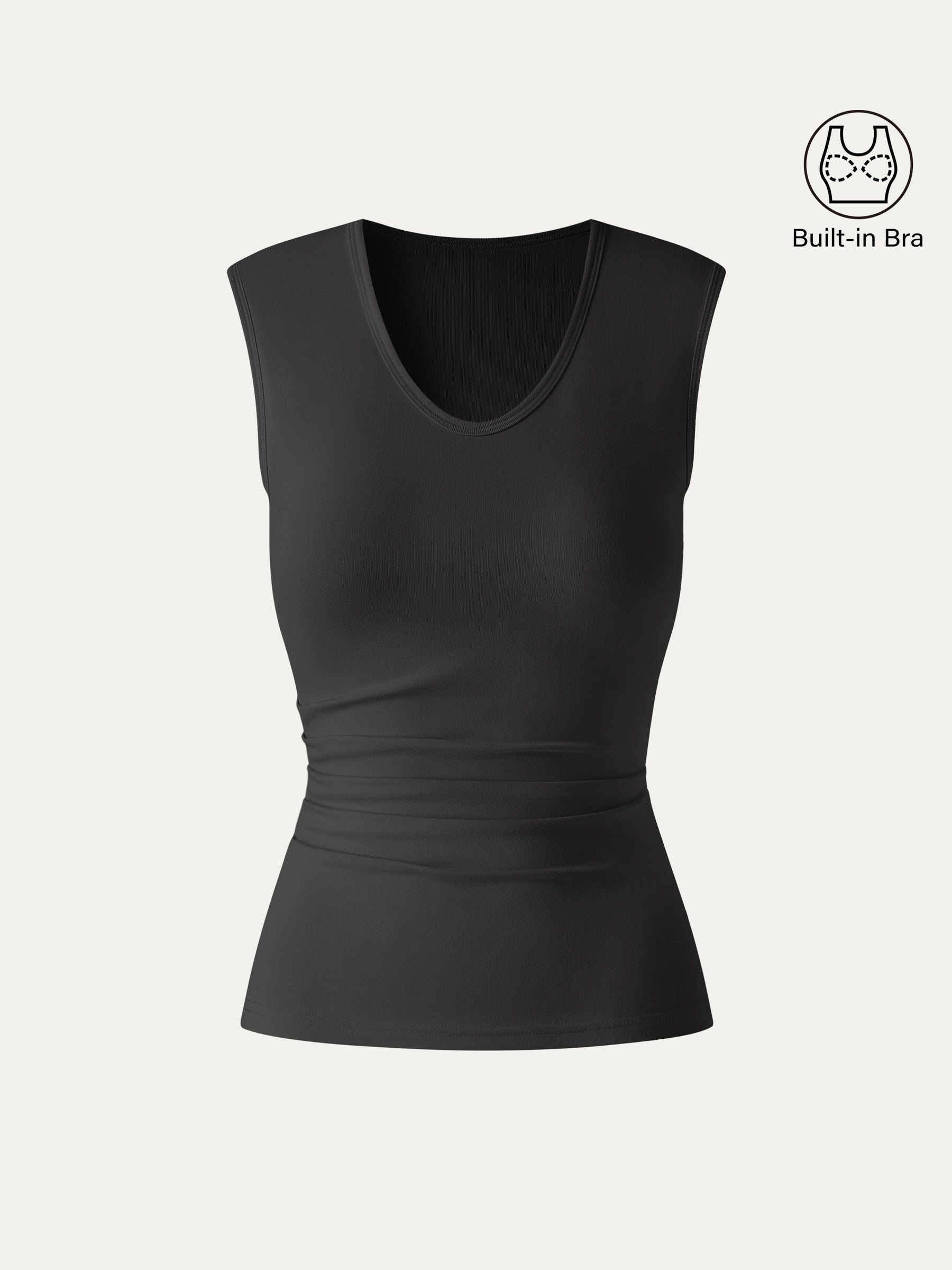 U-Neck Tucked Sleeveless Bra Top