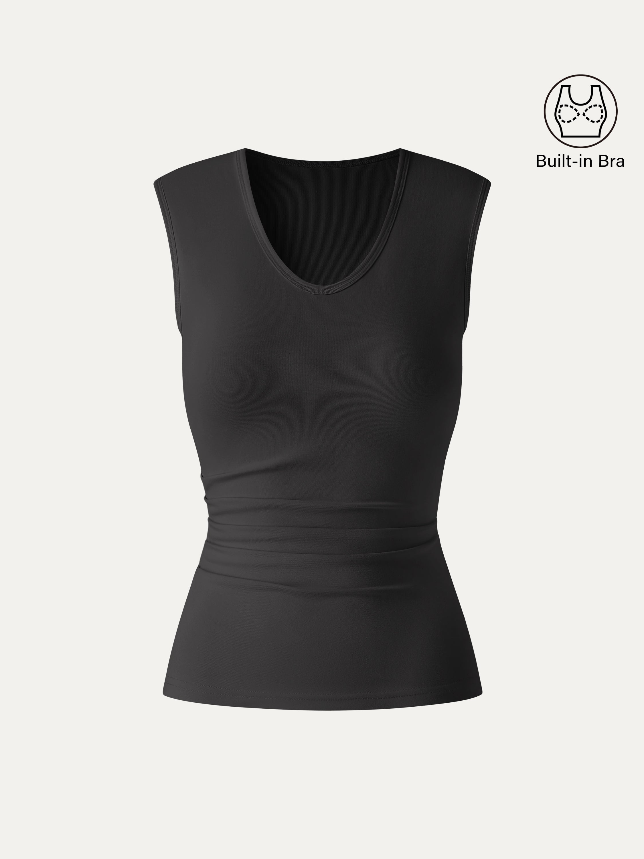 U-Neck Tucked Sleeveless Bra Top