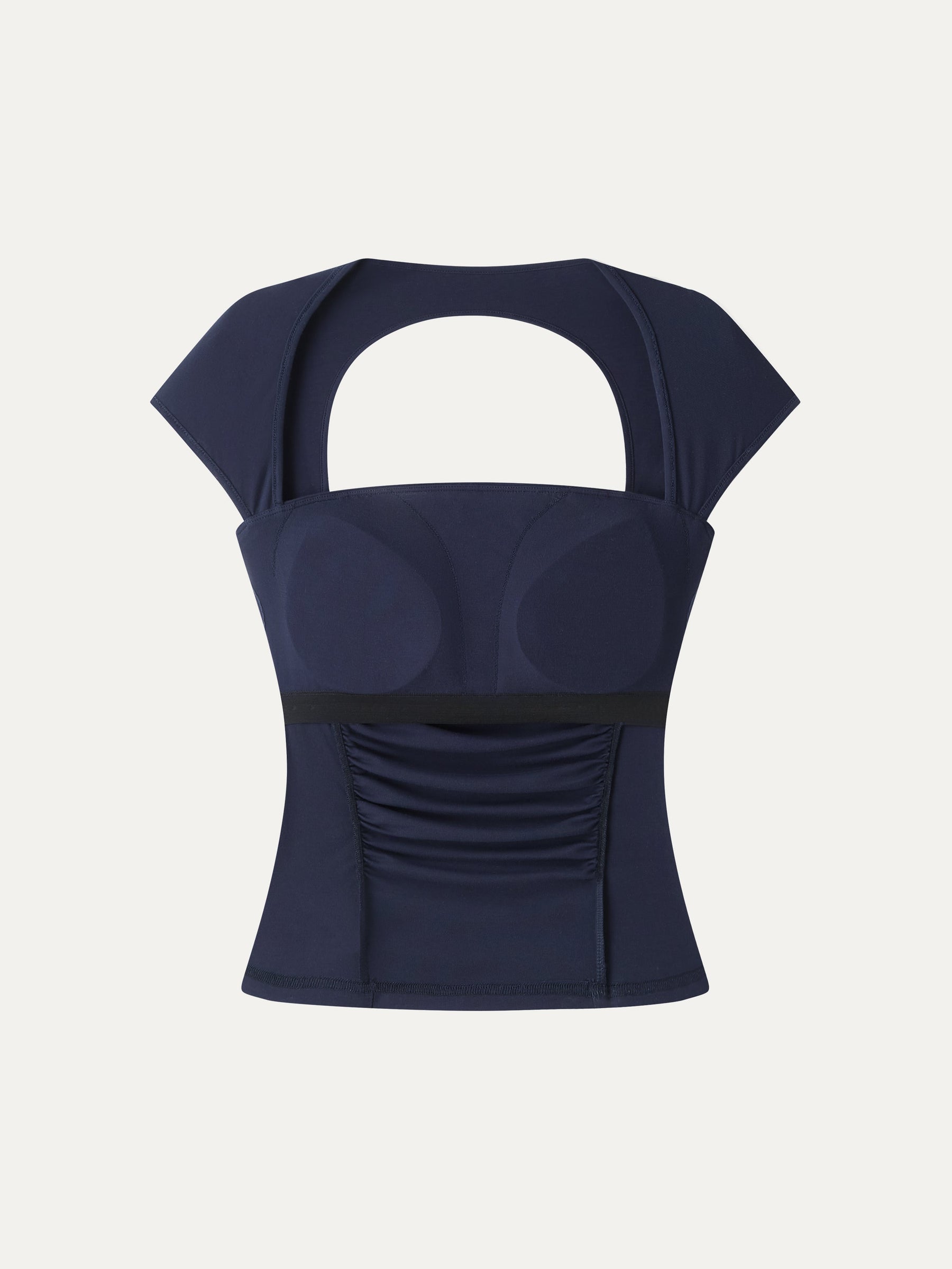 SkinKiss Square Neck Cutout Back Ruched Bra Top