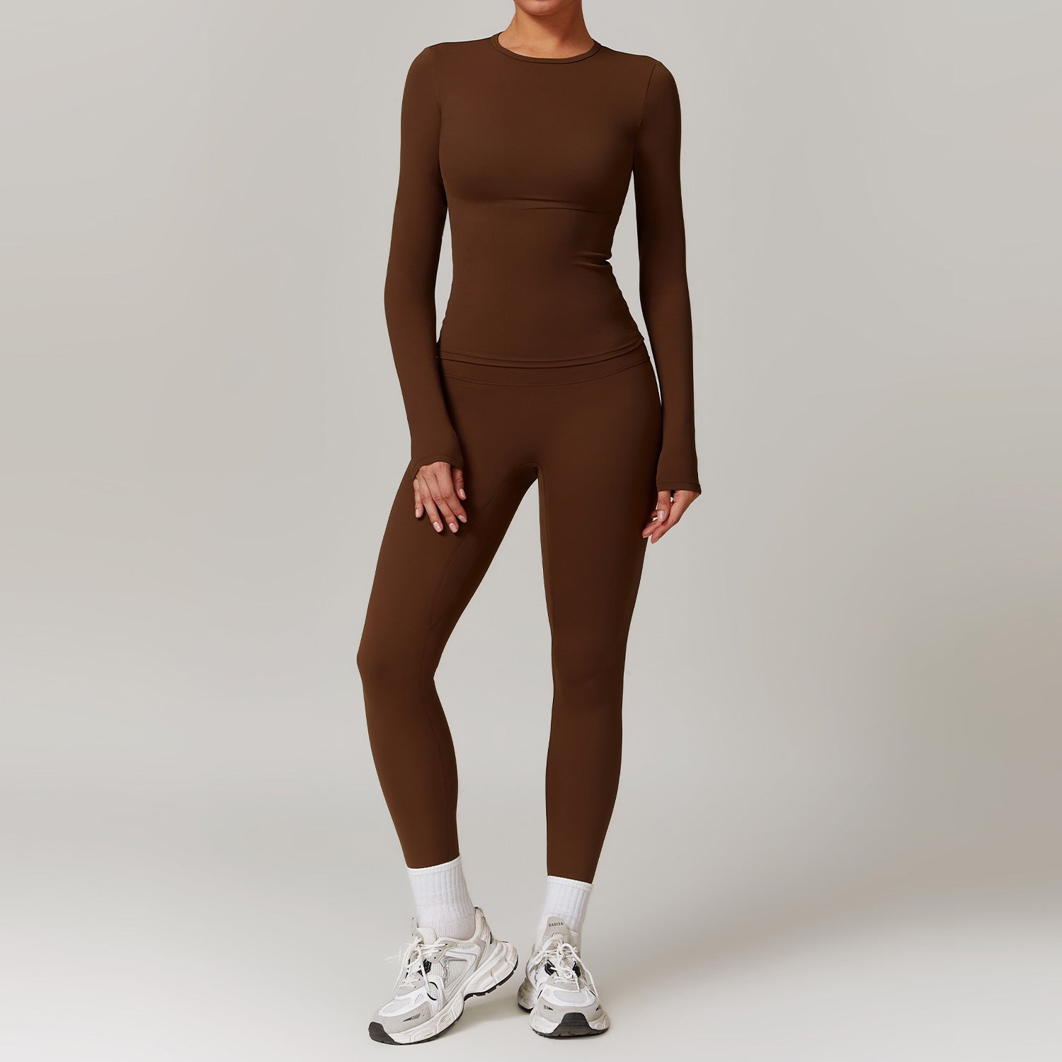 Women's Tracksuit Set - Gym Top & High Waist Leggings Yoga Outfit