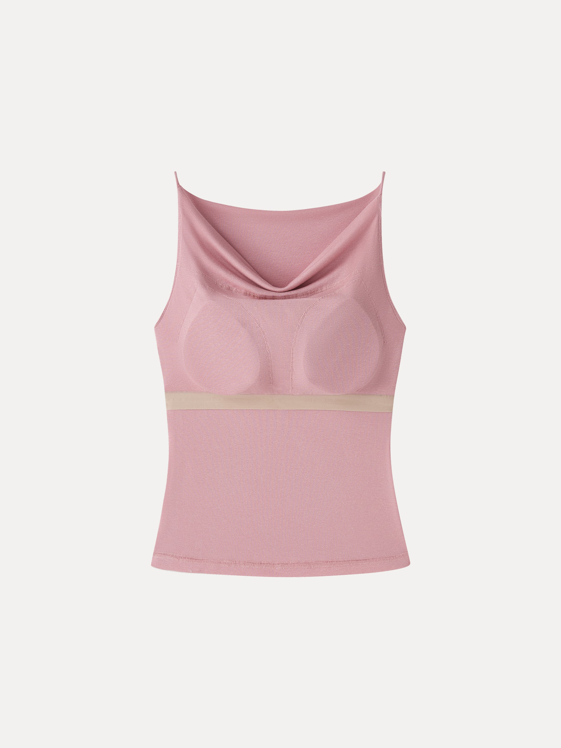 Stretch Linen Cowl Neck Bra Tank
