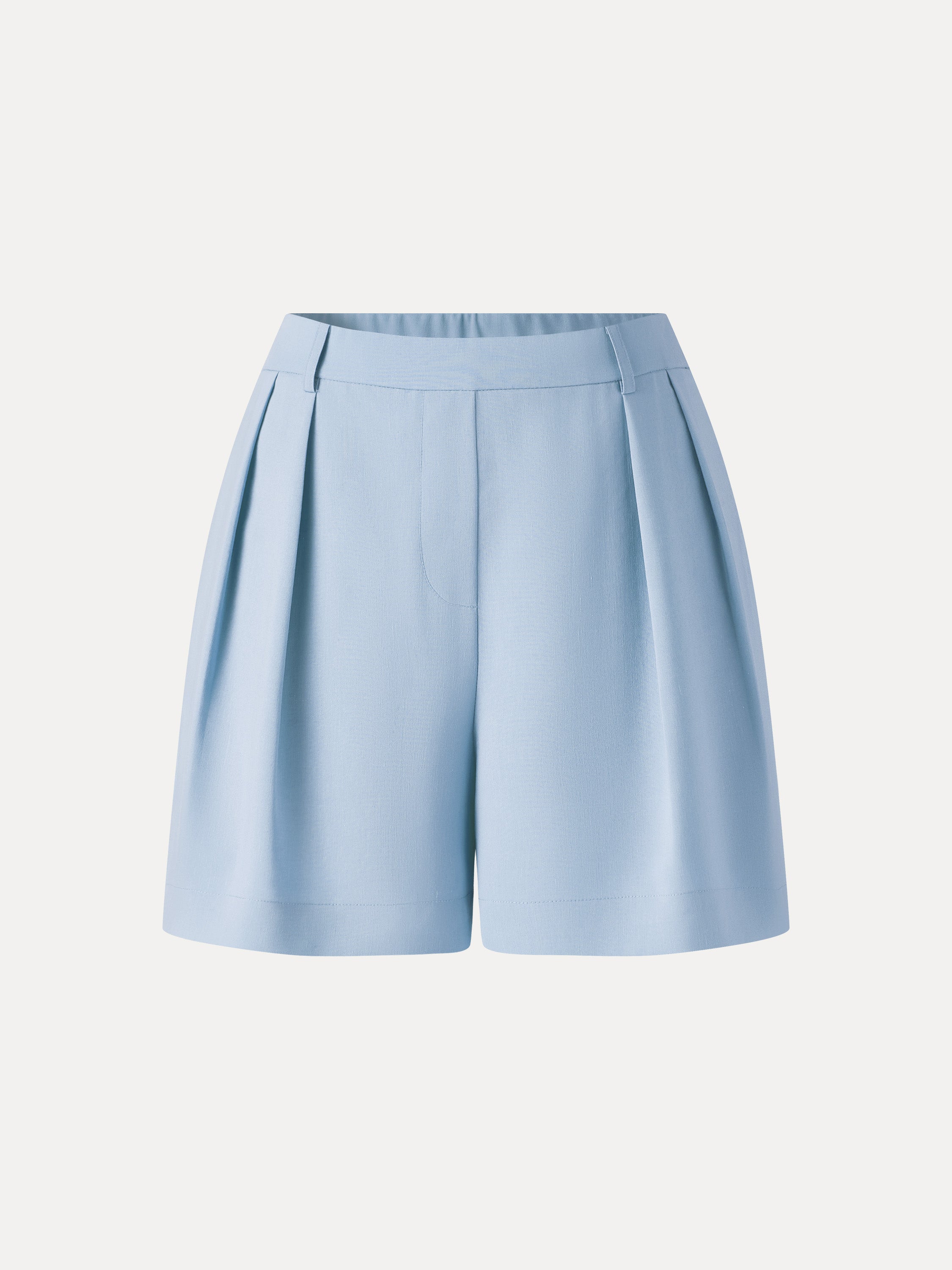 Lyocell-Linen Tailored Shorts with Pockets