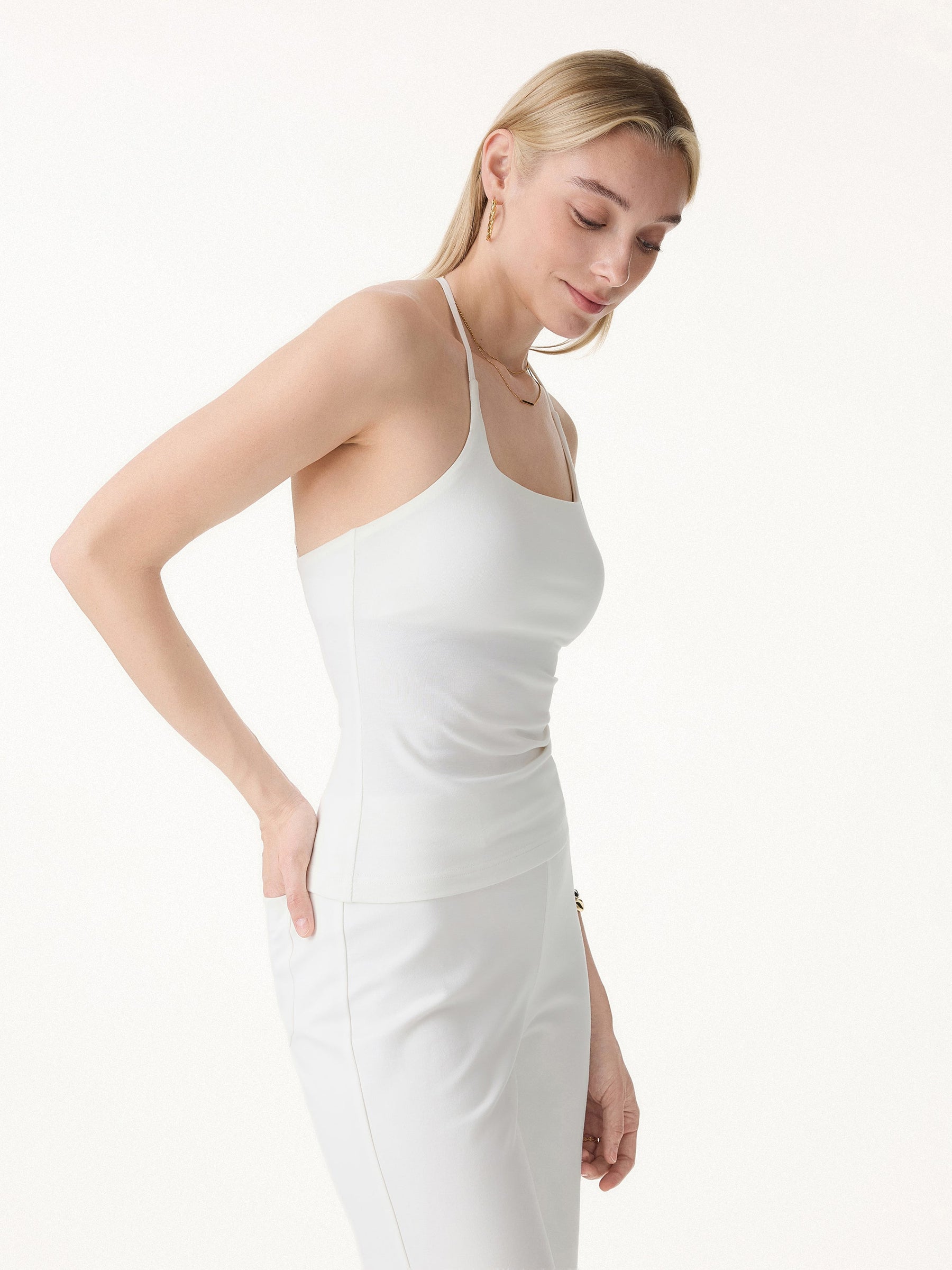 Square Neck Spaghetti Bra Tank