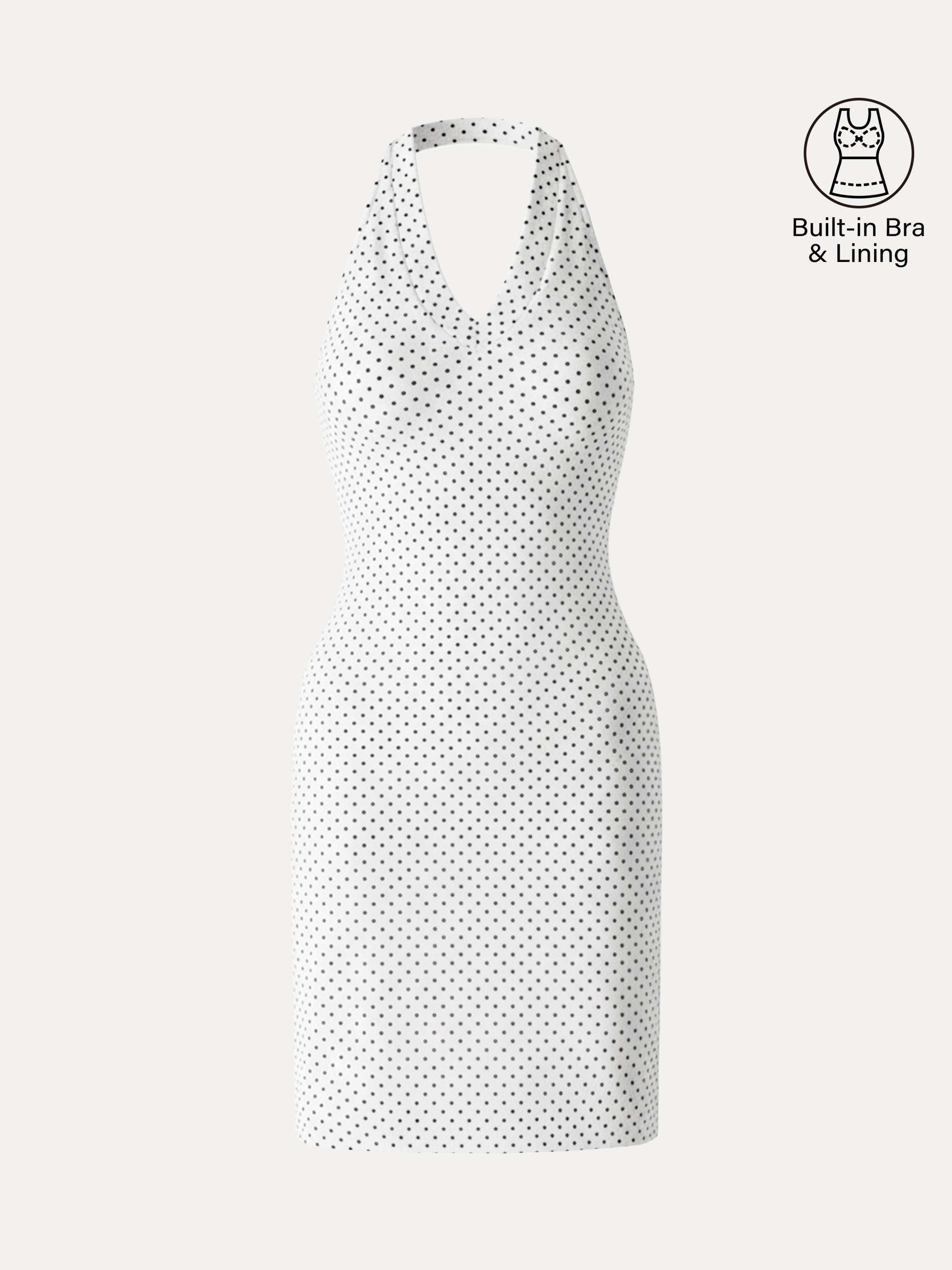 Soft Stretch Cotton Halter Neck Polka Dot Mini Bra Dress Limited Edition