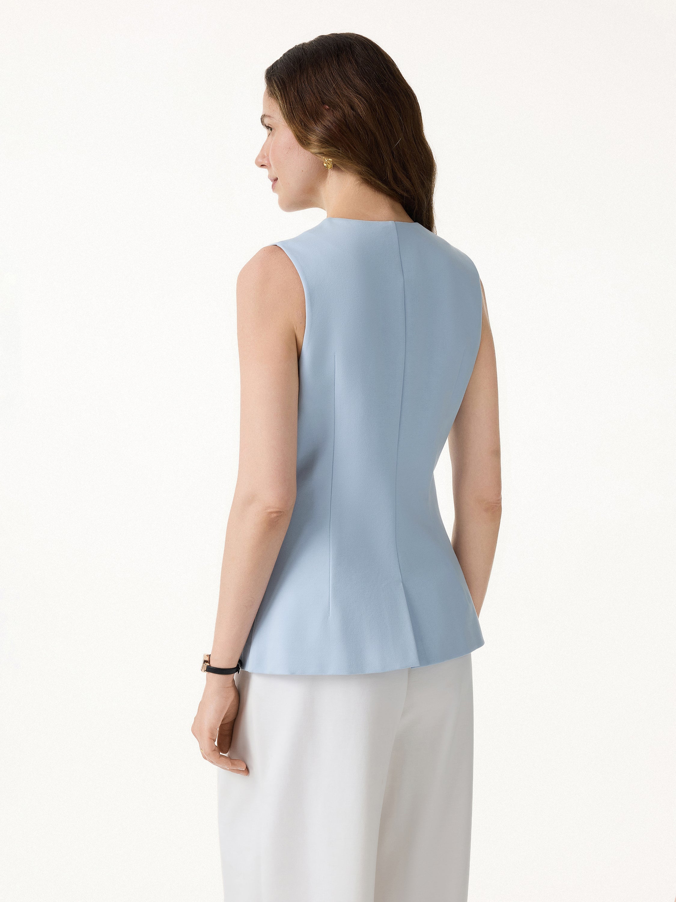 Summer V-Neck Office Staple Waistcoat with Pockets