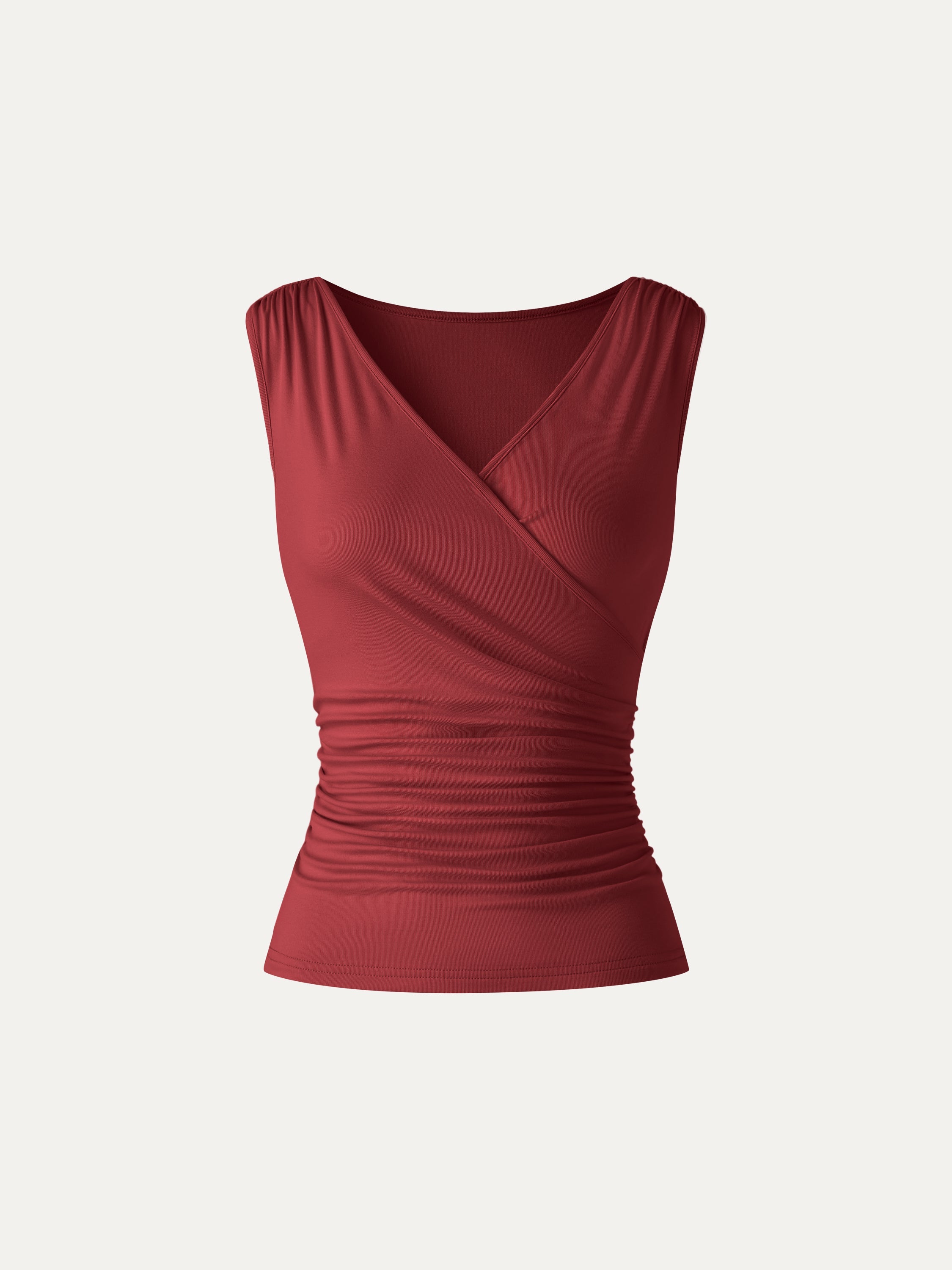 CoolTouch Surplice Neck Gathered Waist Top