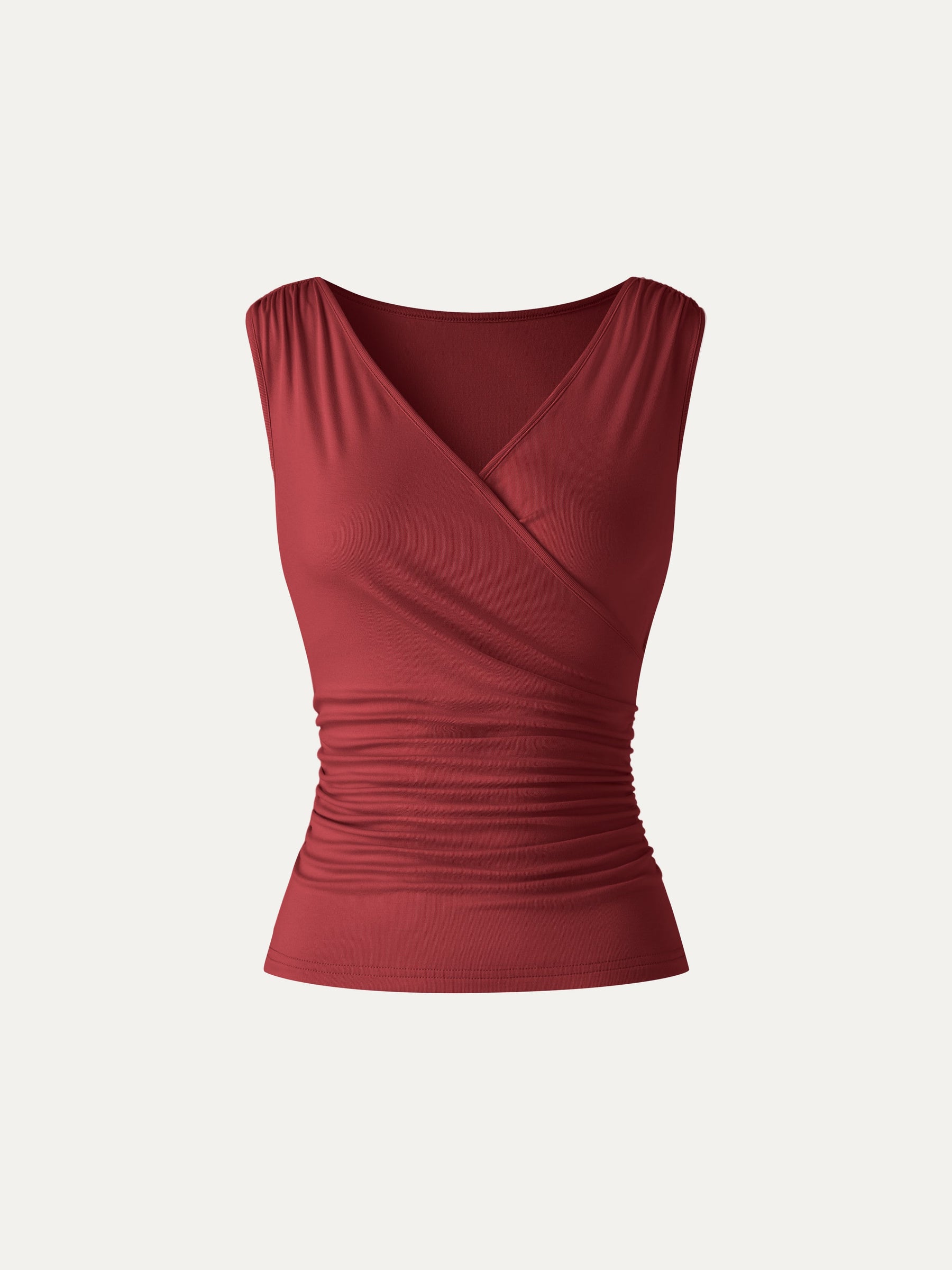 CoolTouch Surplice Neck Gathered Waist Top