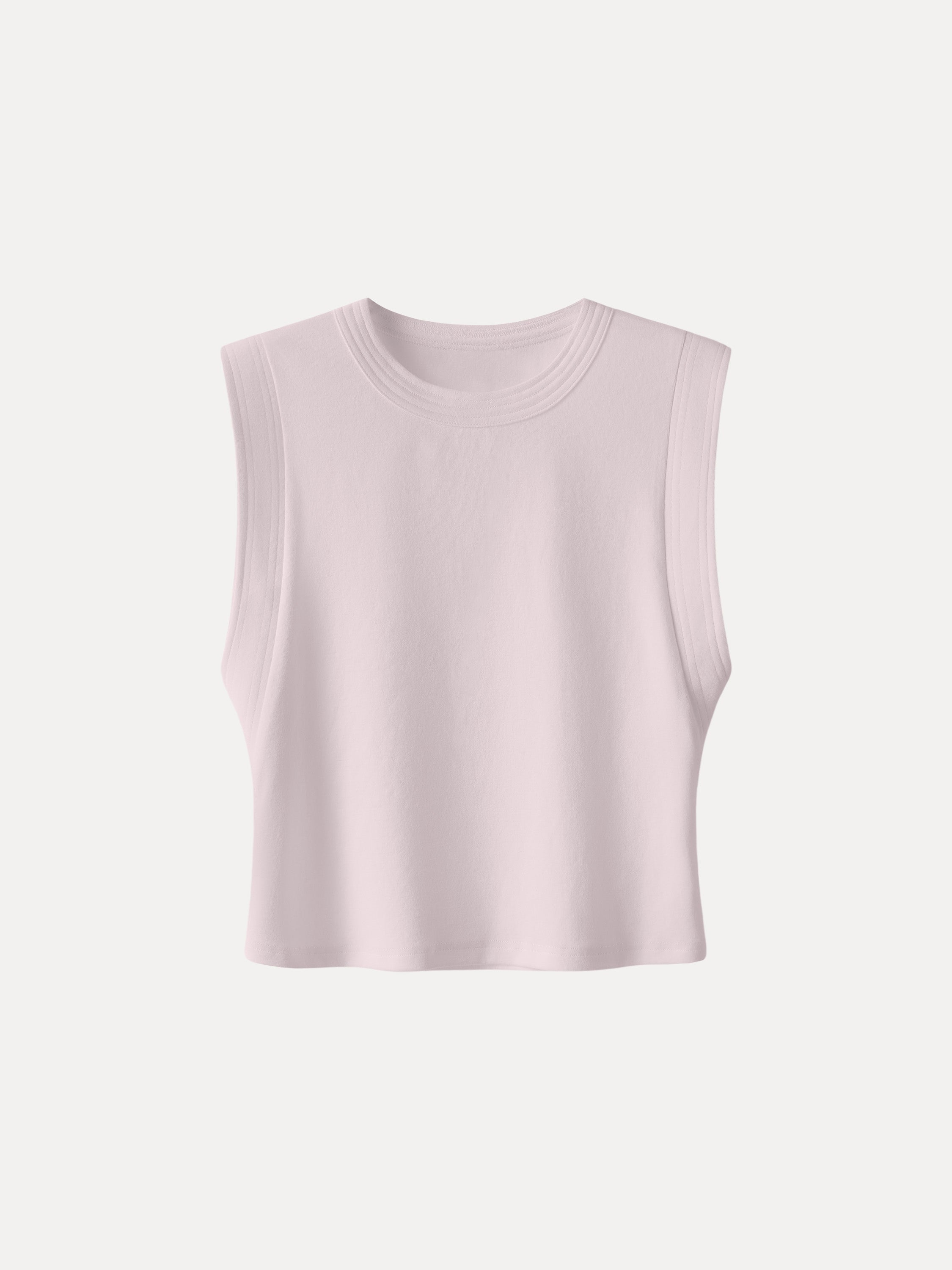 Soft Cotton Lyocell Cropped Wide Shoulder Tank