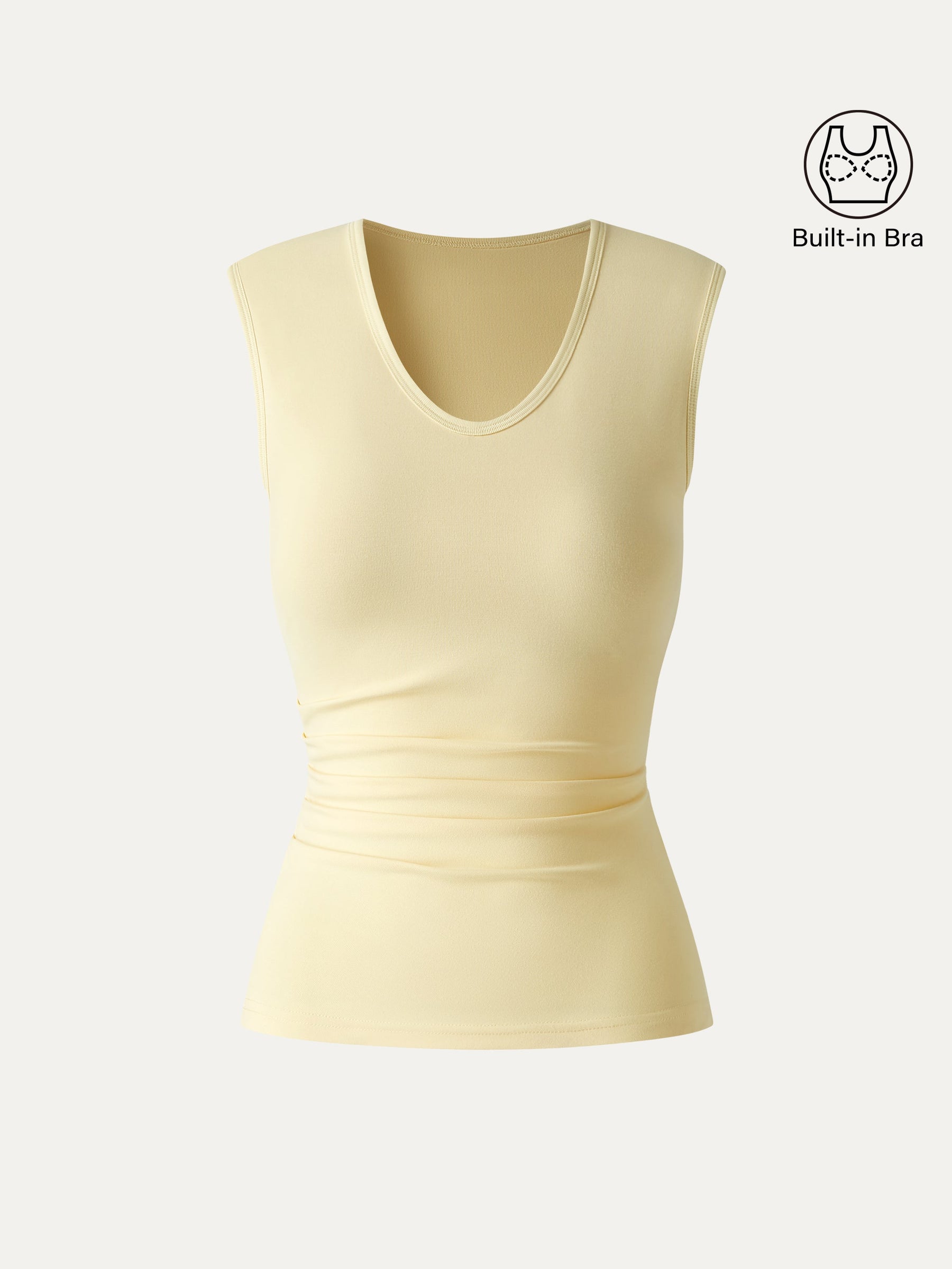 U-Neck Tucked Sleeveless Bra Top