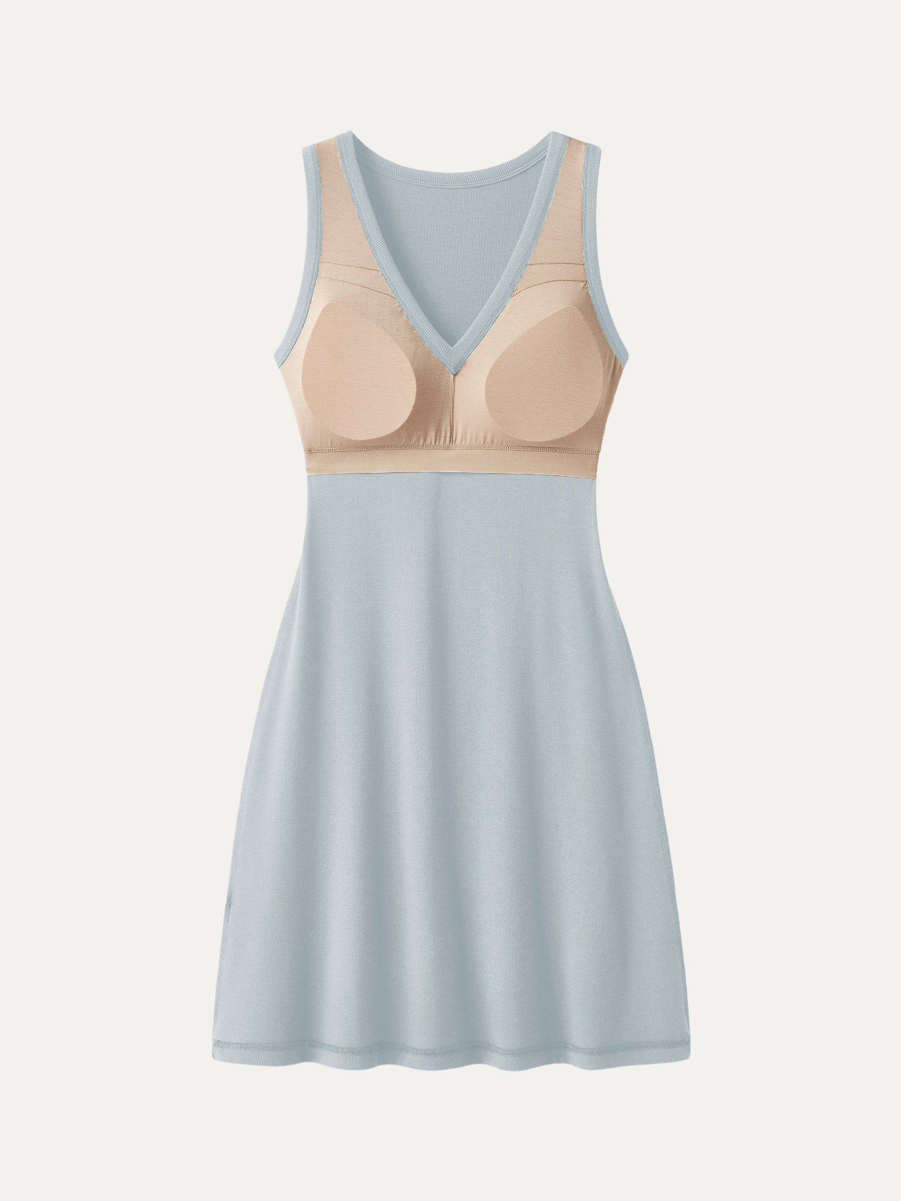 Flattering V-neck A-line New Airy Bra Tank Dress