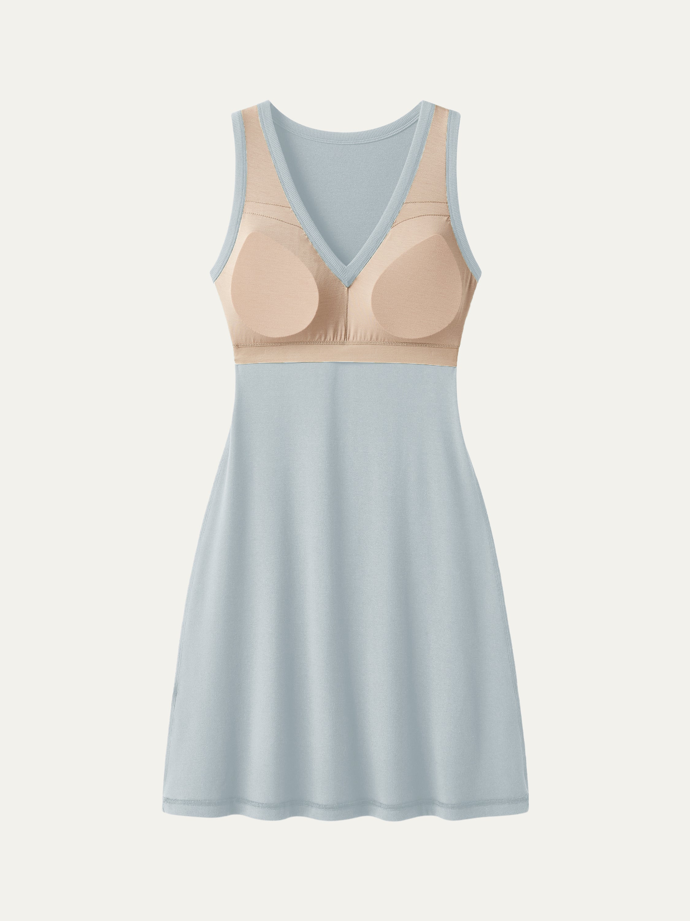 Flattering V-neck A-line New Airy Bra Tank Dress