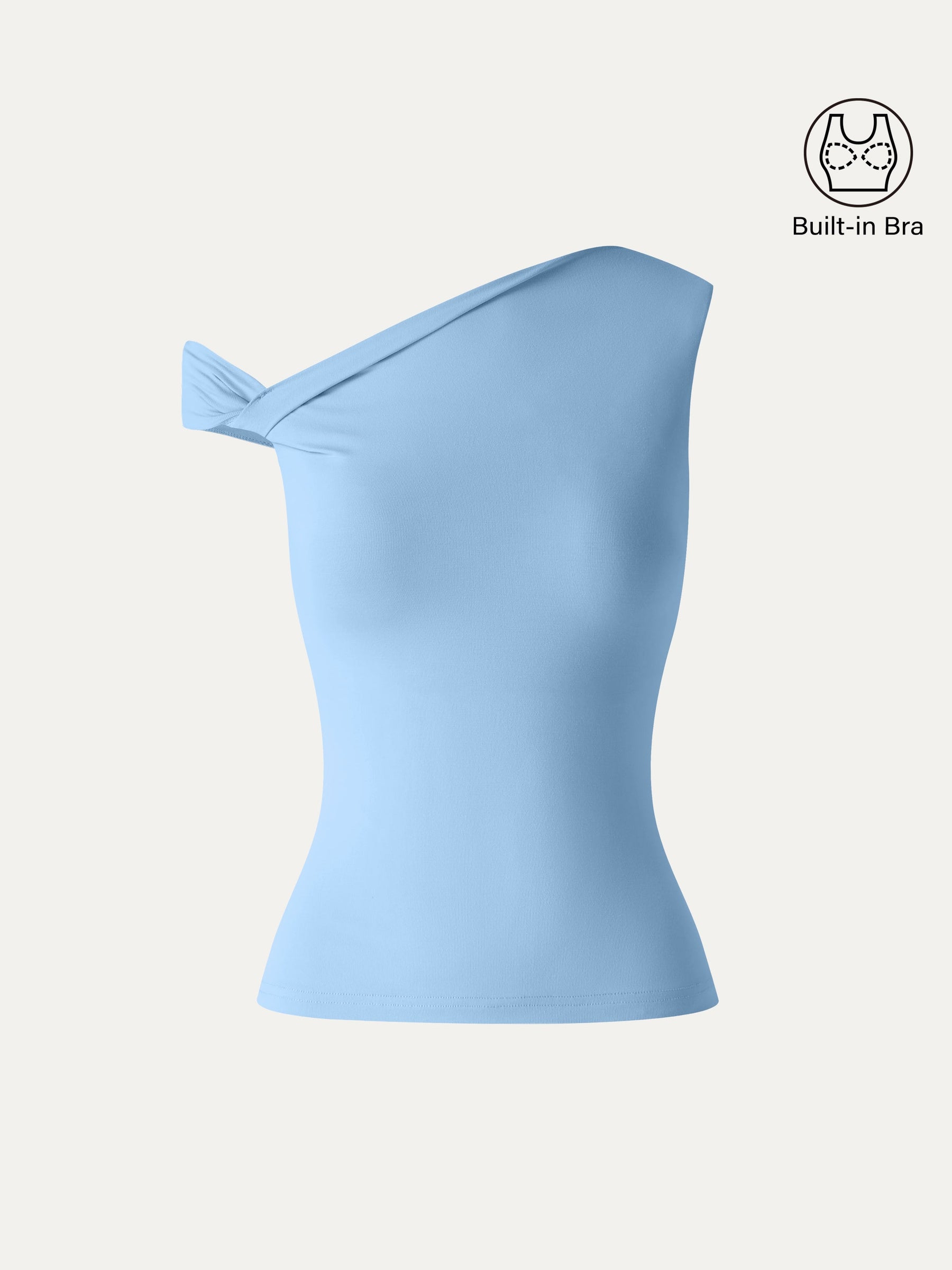 SkinKiss Asymmetrical Shoulder Bra Top