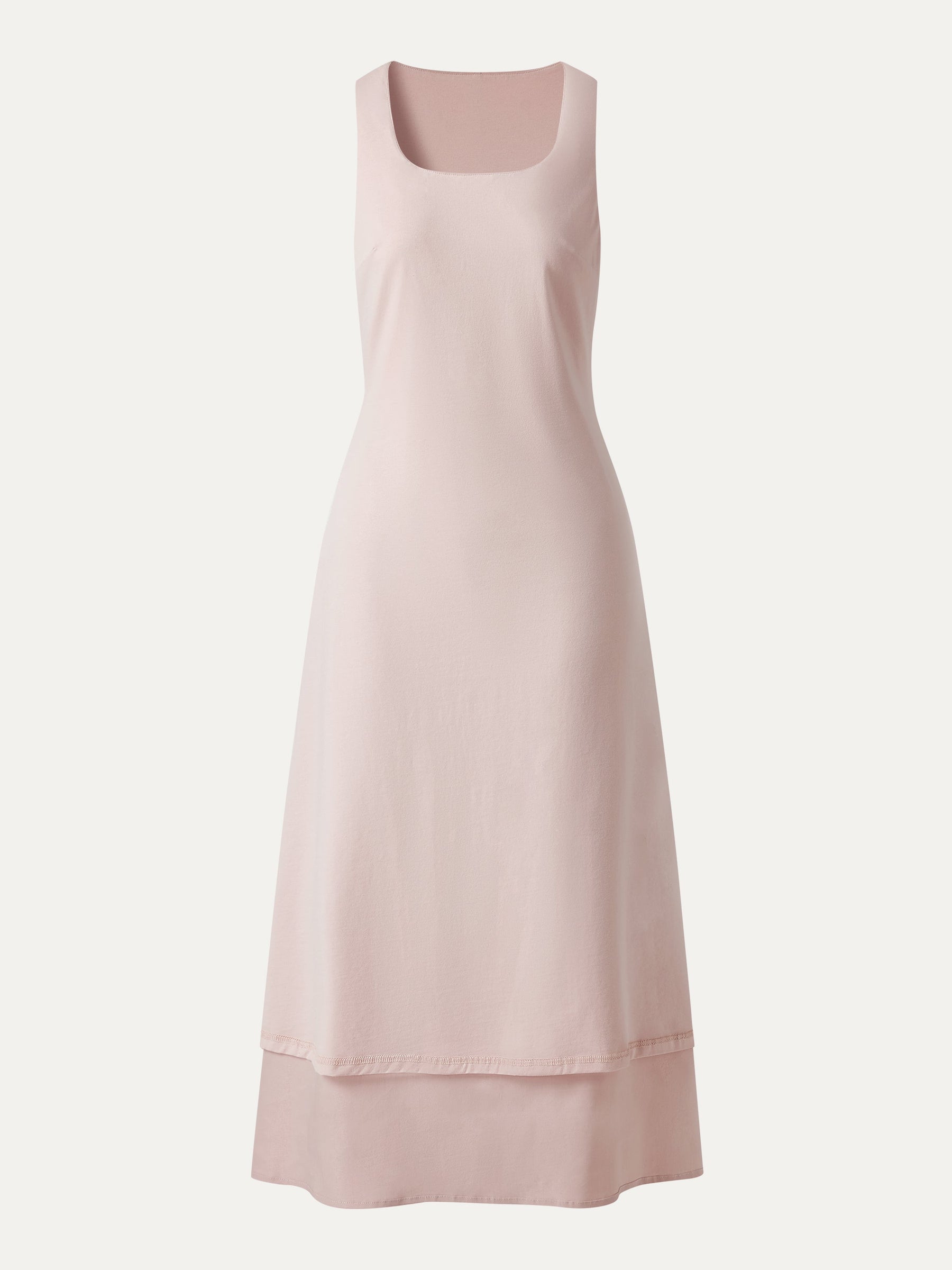 Linen Blend U-Neck Maxi Dress with Pockets