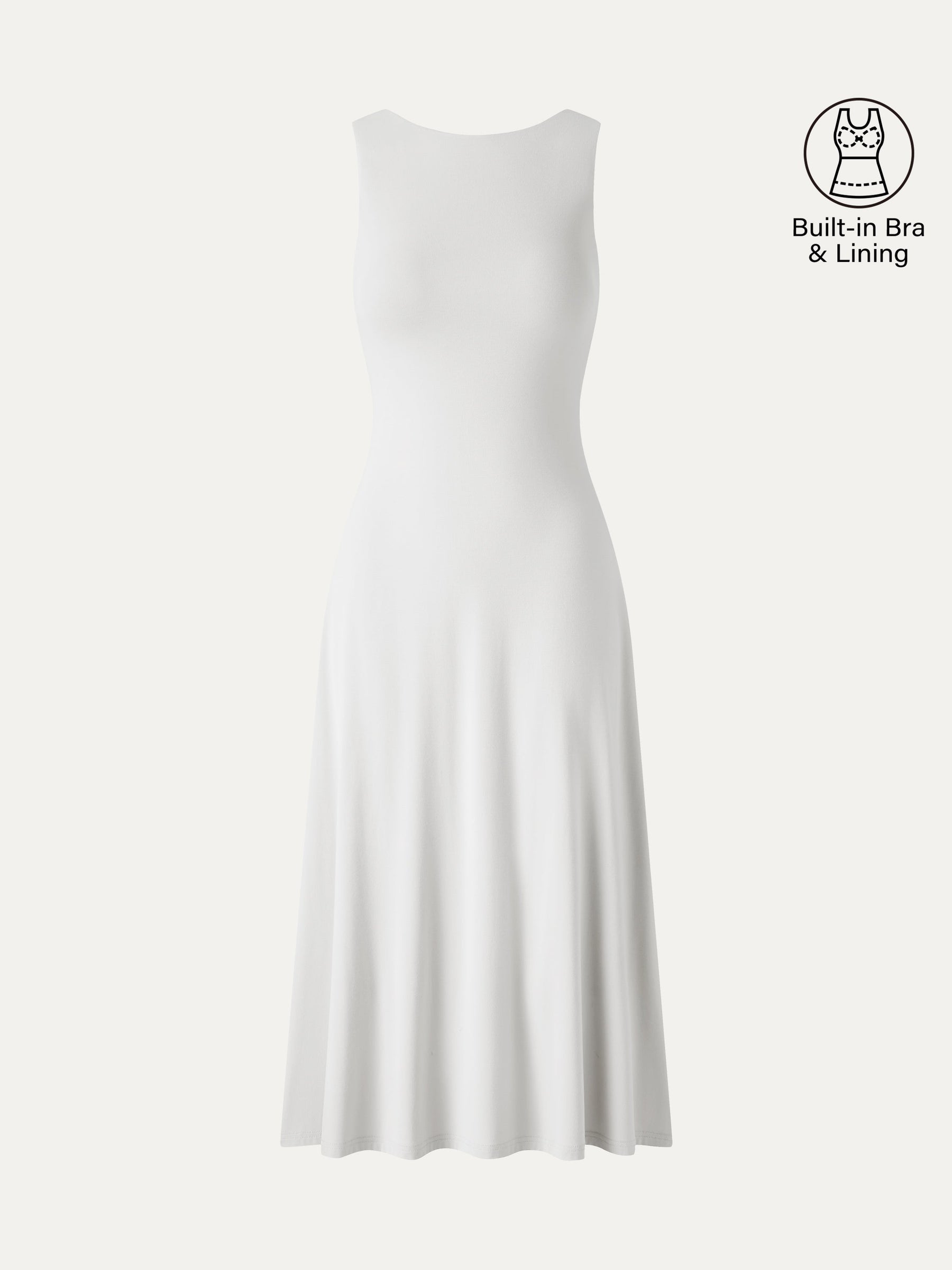 SkinKiss Boatneck Open-Back Flowy Midi Bra Dress